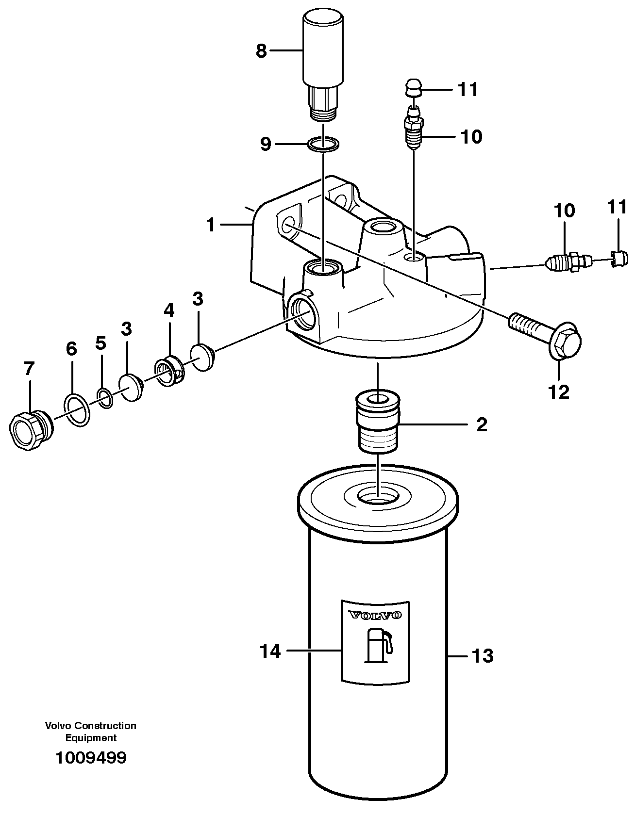Fuel filter 8188772 ENG 440044 - — volvo parts diagram