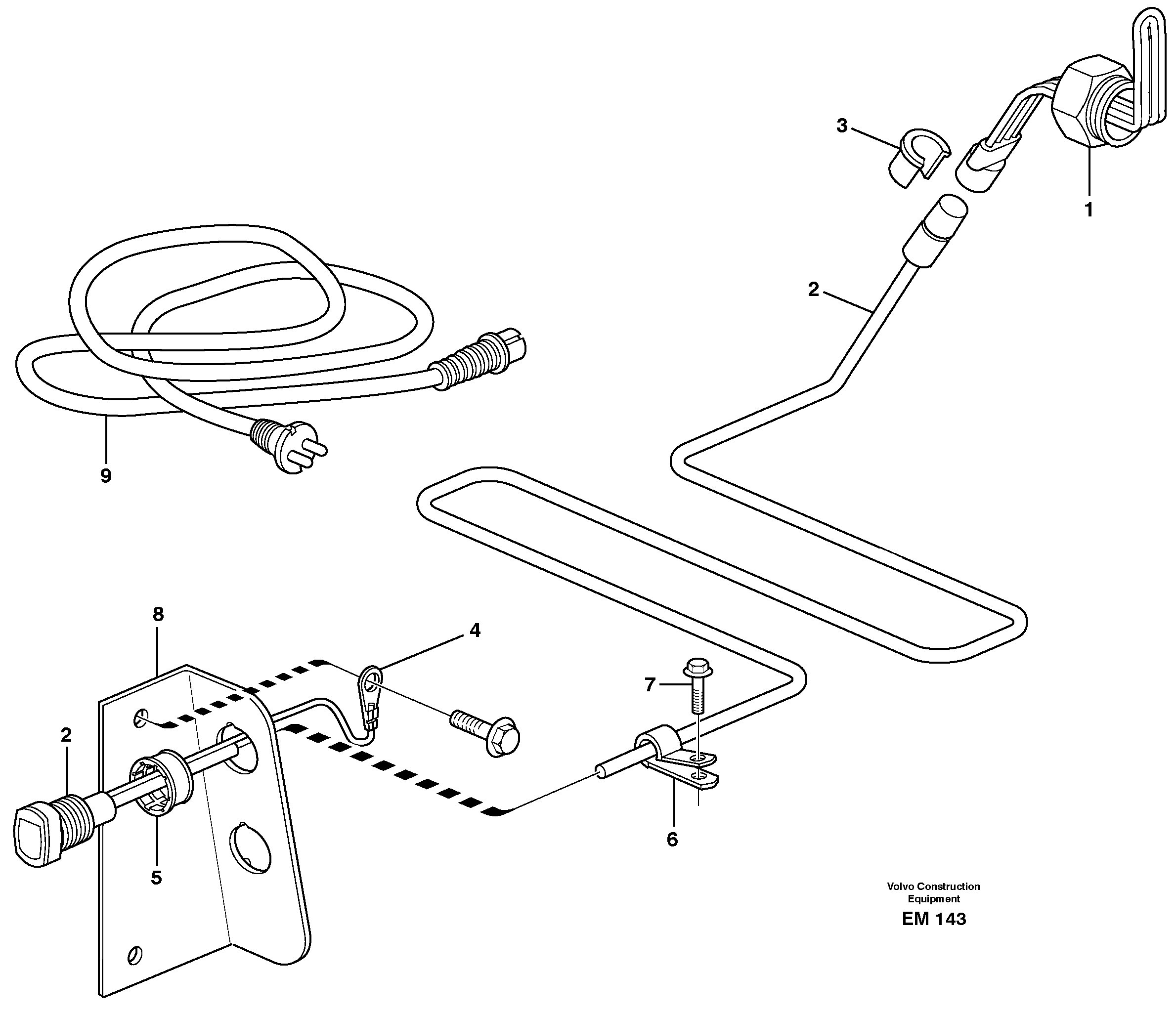 Engine heater.  80485, 82166 — volvo parts diagram