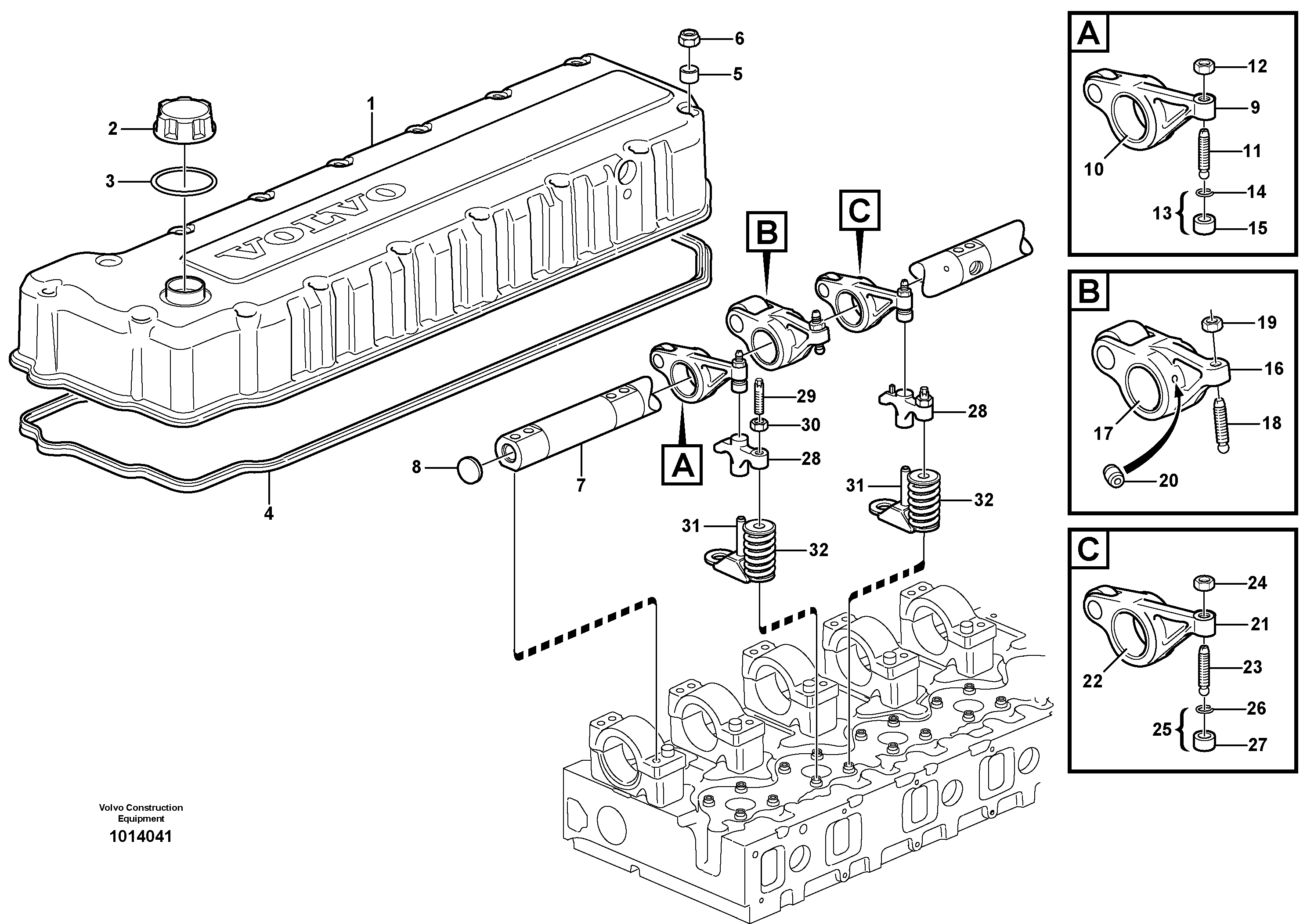 Valve mechanism  8188772 — volvo parts diagram