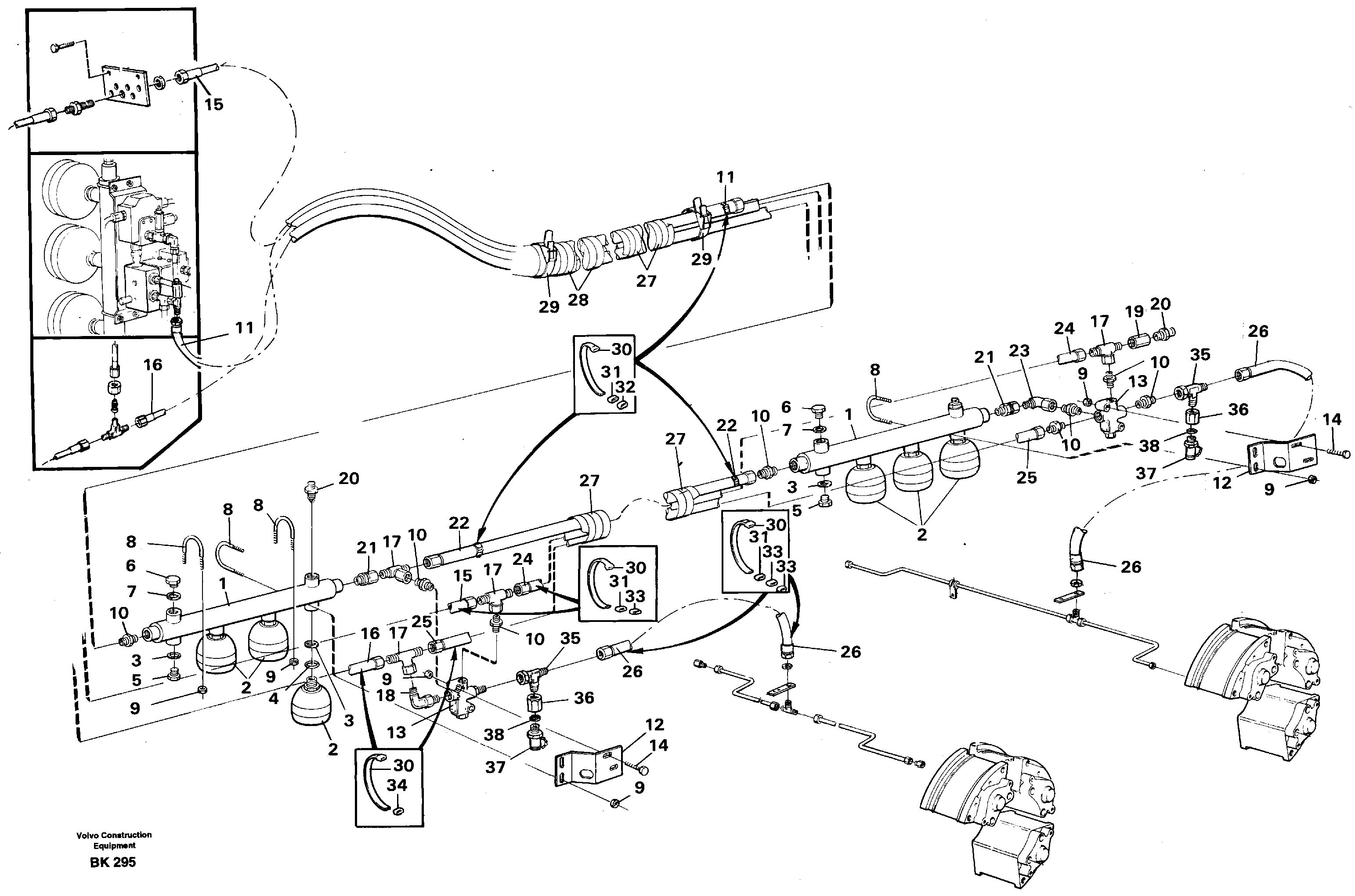 Hydraulic brake system, load unit — volvo parts diagram