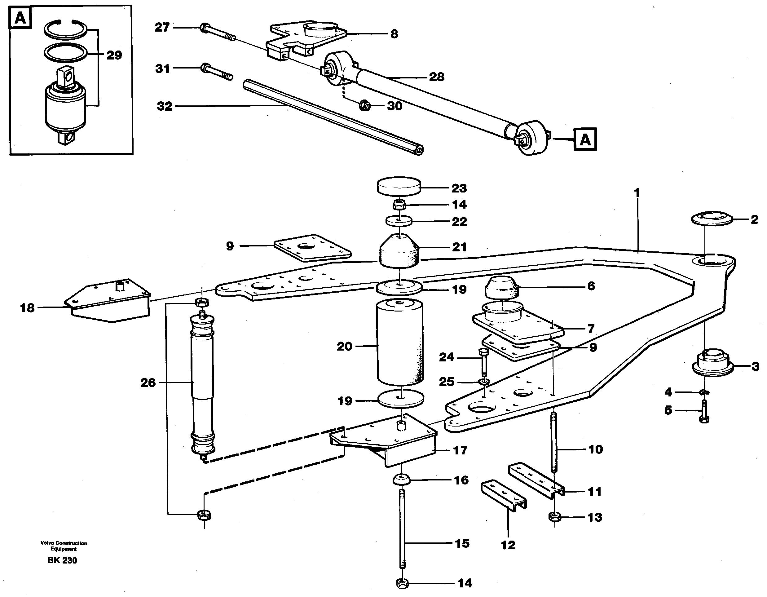 Front axle suspension — volvo parts diagram