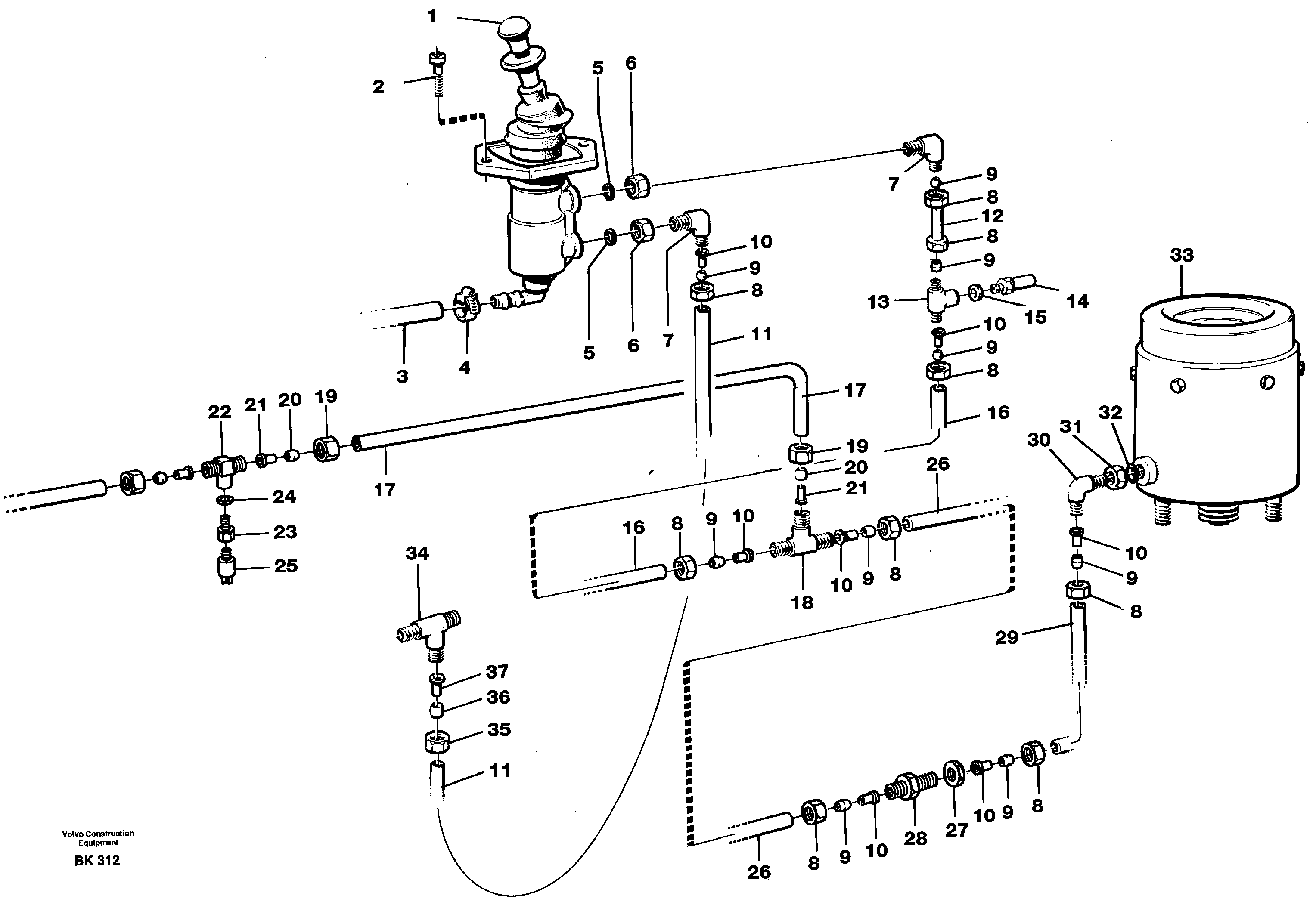 Parking brake — volvo parts diagram