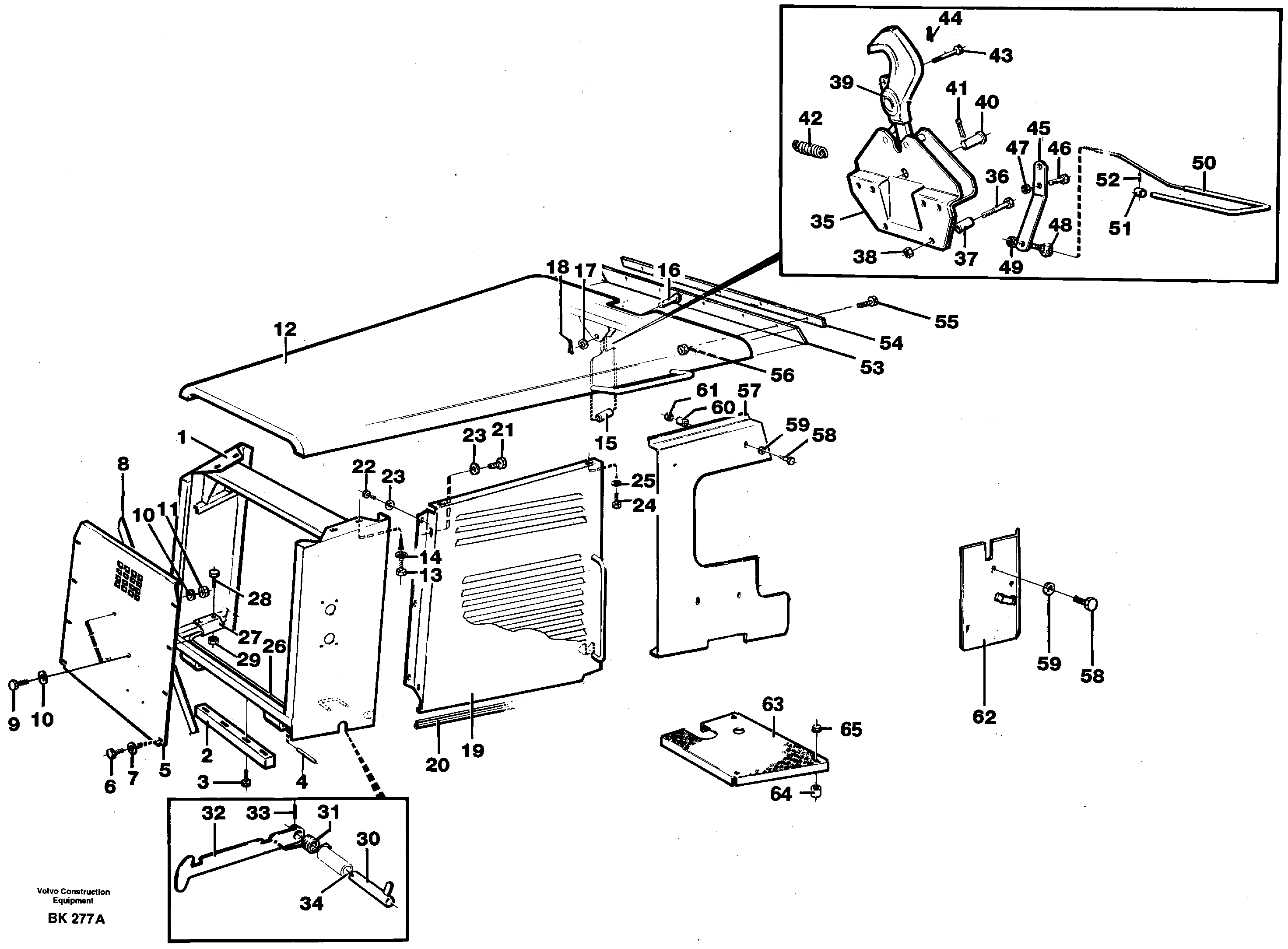 Engine hood — volvo parts diagram