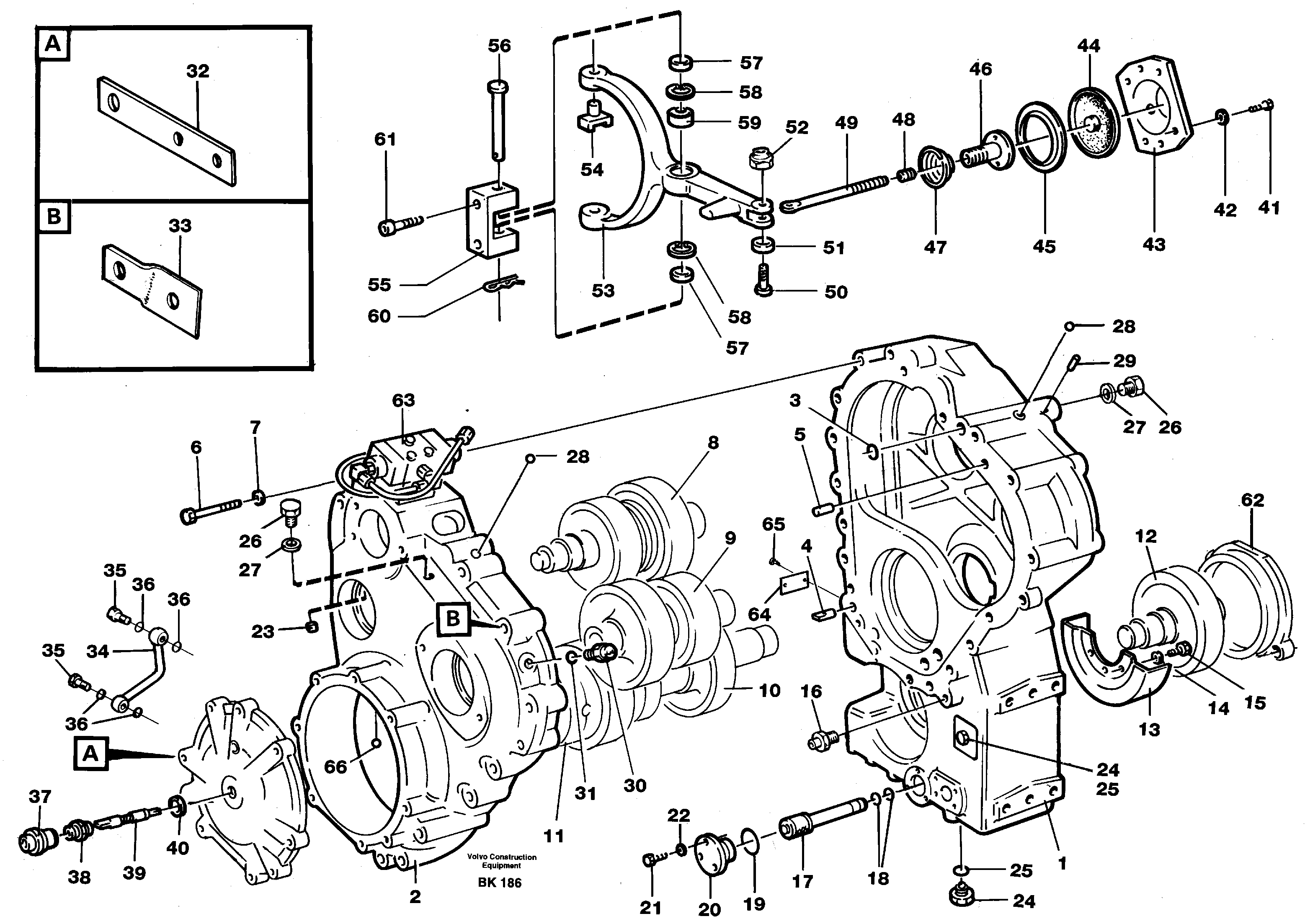 Transfer gear box — volvo parts diagram