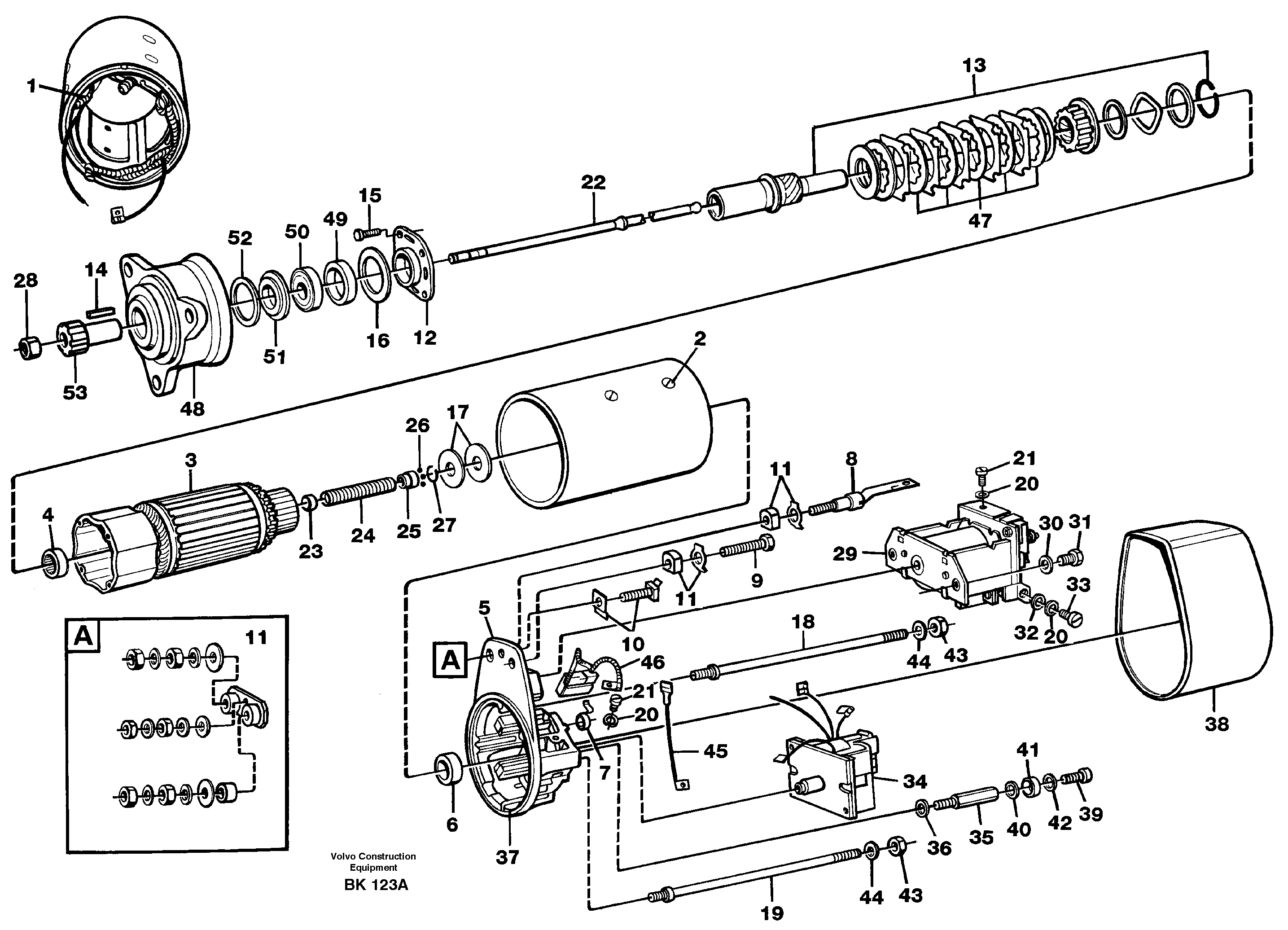 Starter motor — volvo parts diagram