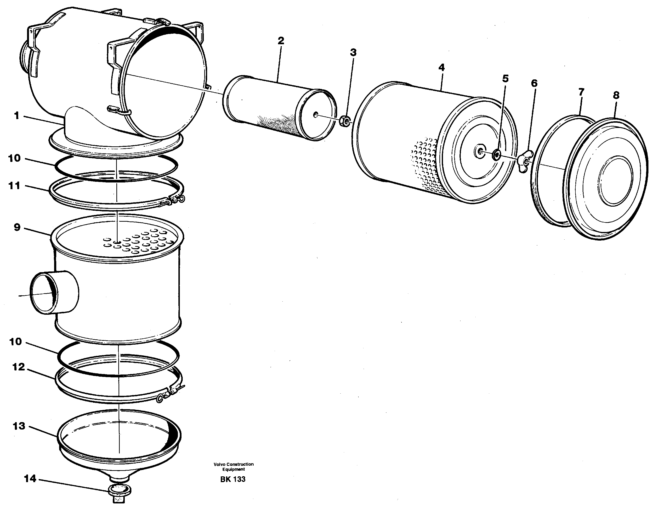 Air filter — volvo parts diagram