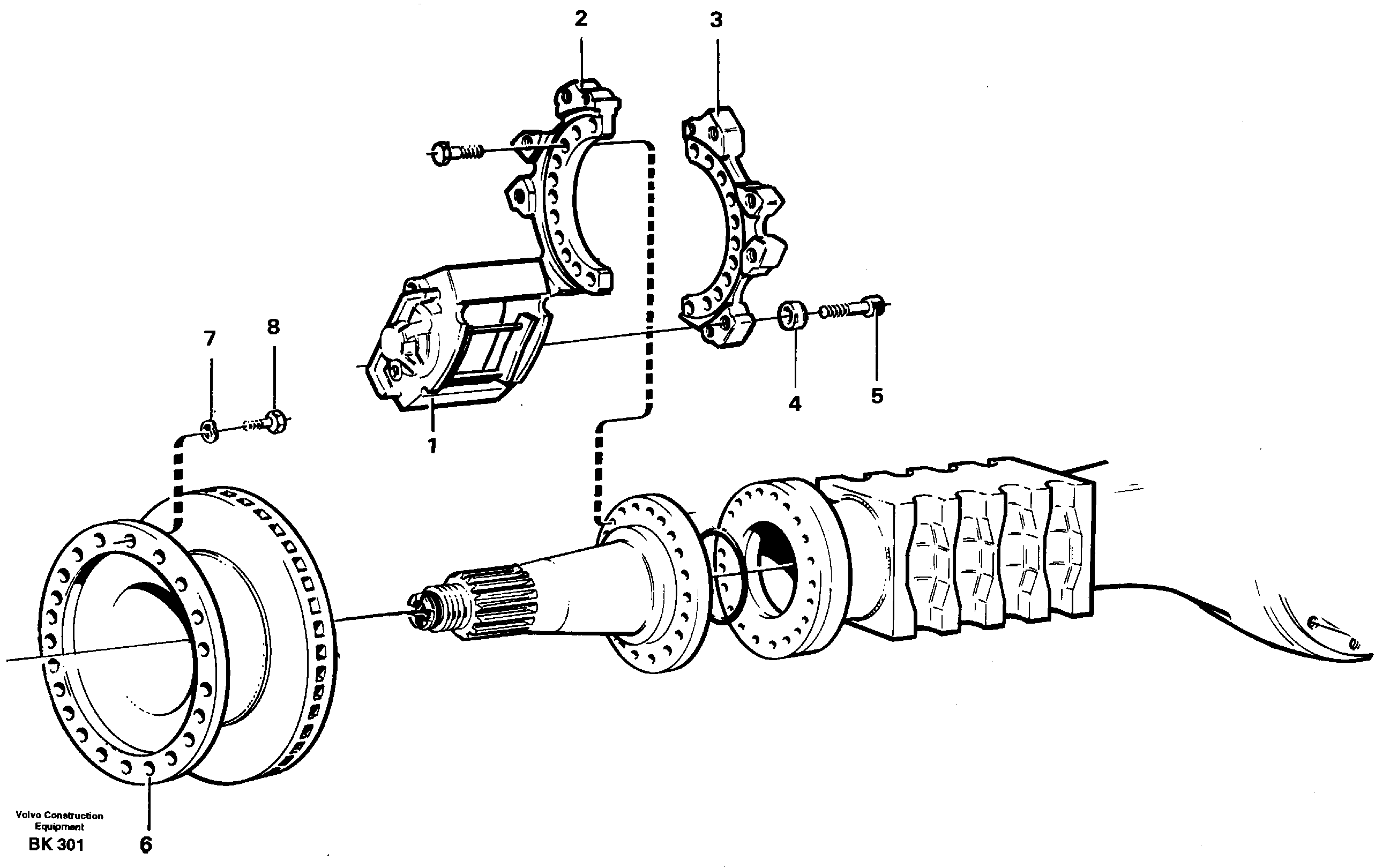 Front wheel brake — volvo parts diagram