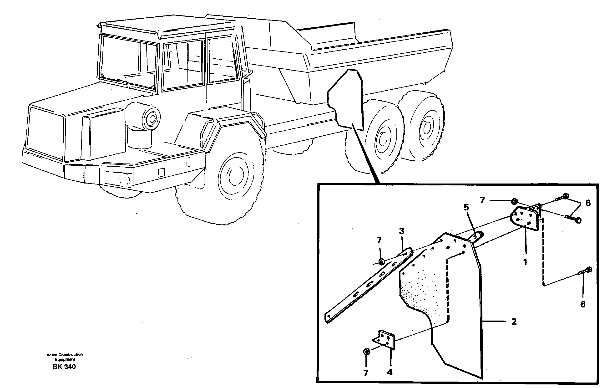 Mudflap, load unit  93067, STD USA — volvo parts diagram
