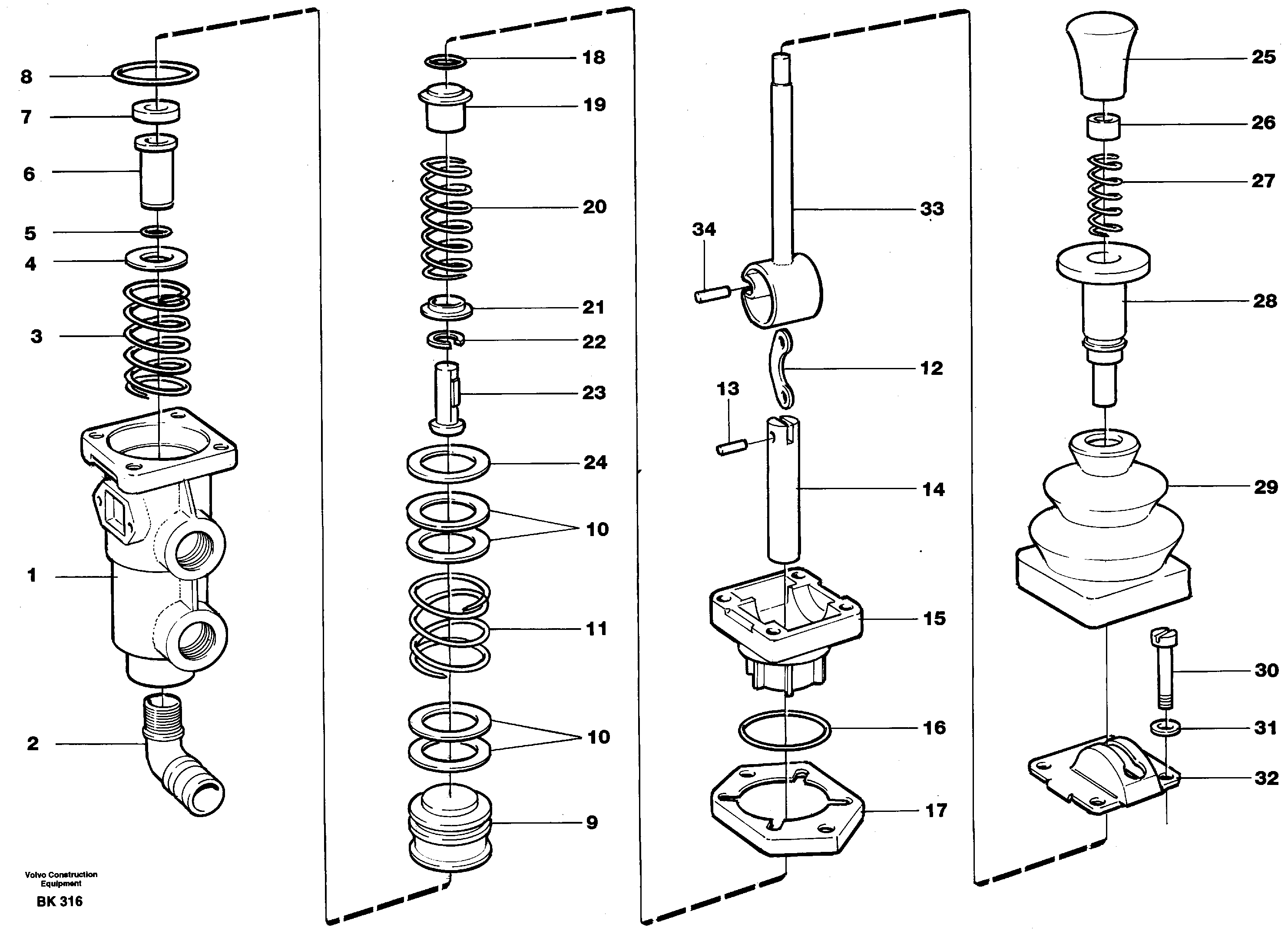 Parking brake valve — volvo parts diagram