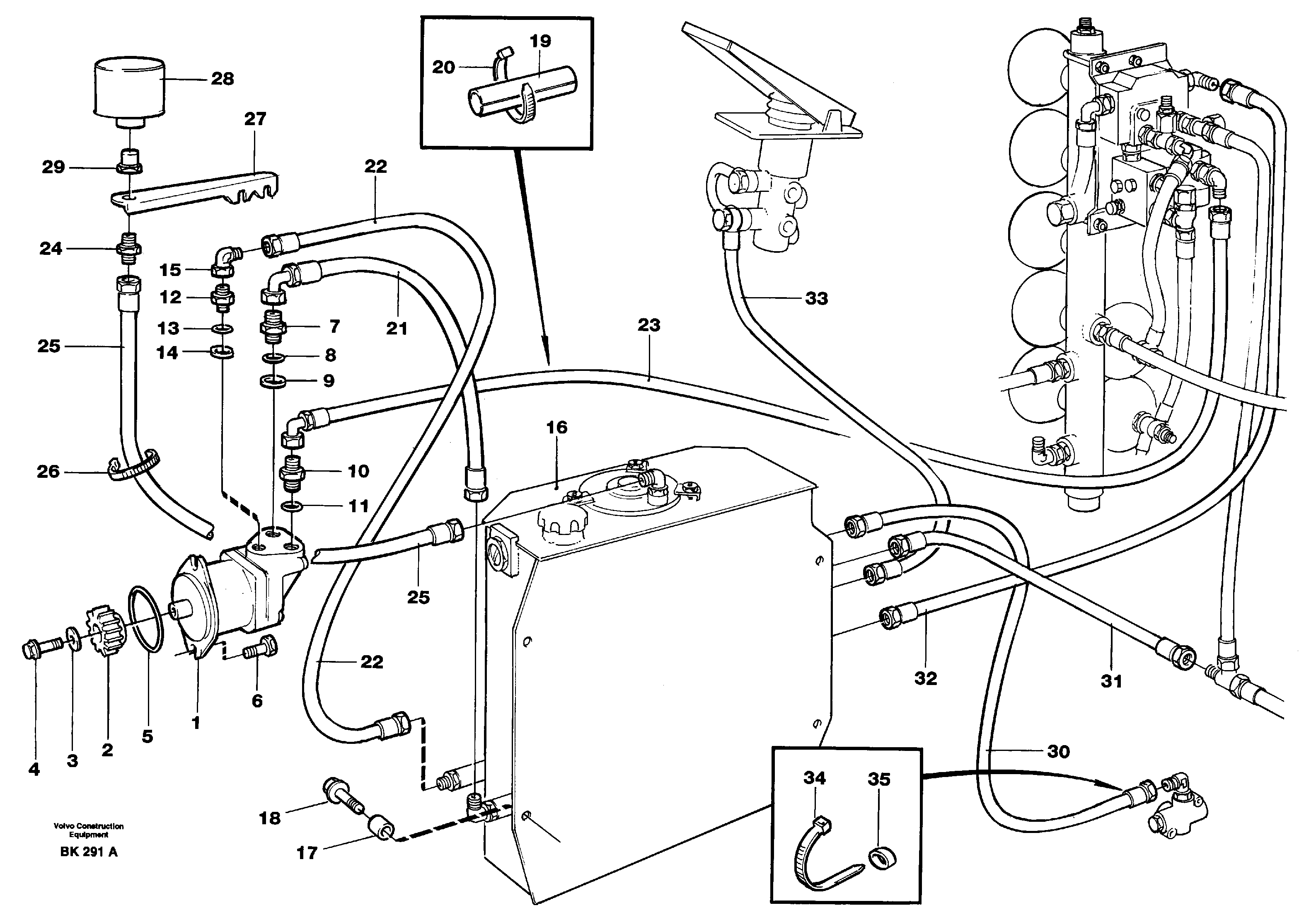 Hydraulic brake system, motor unit — volvo parts diagram