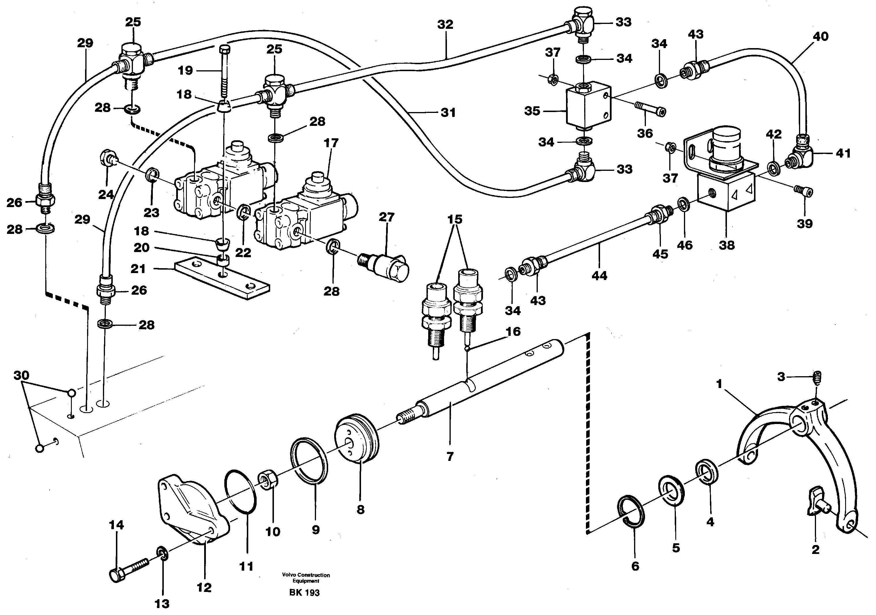 Control for high and low gear  PROD NO 22501, 22505 — volvo parts diagram