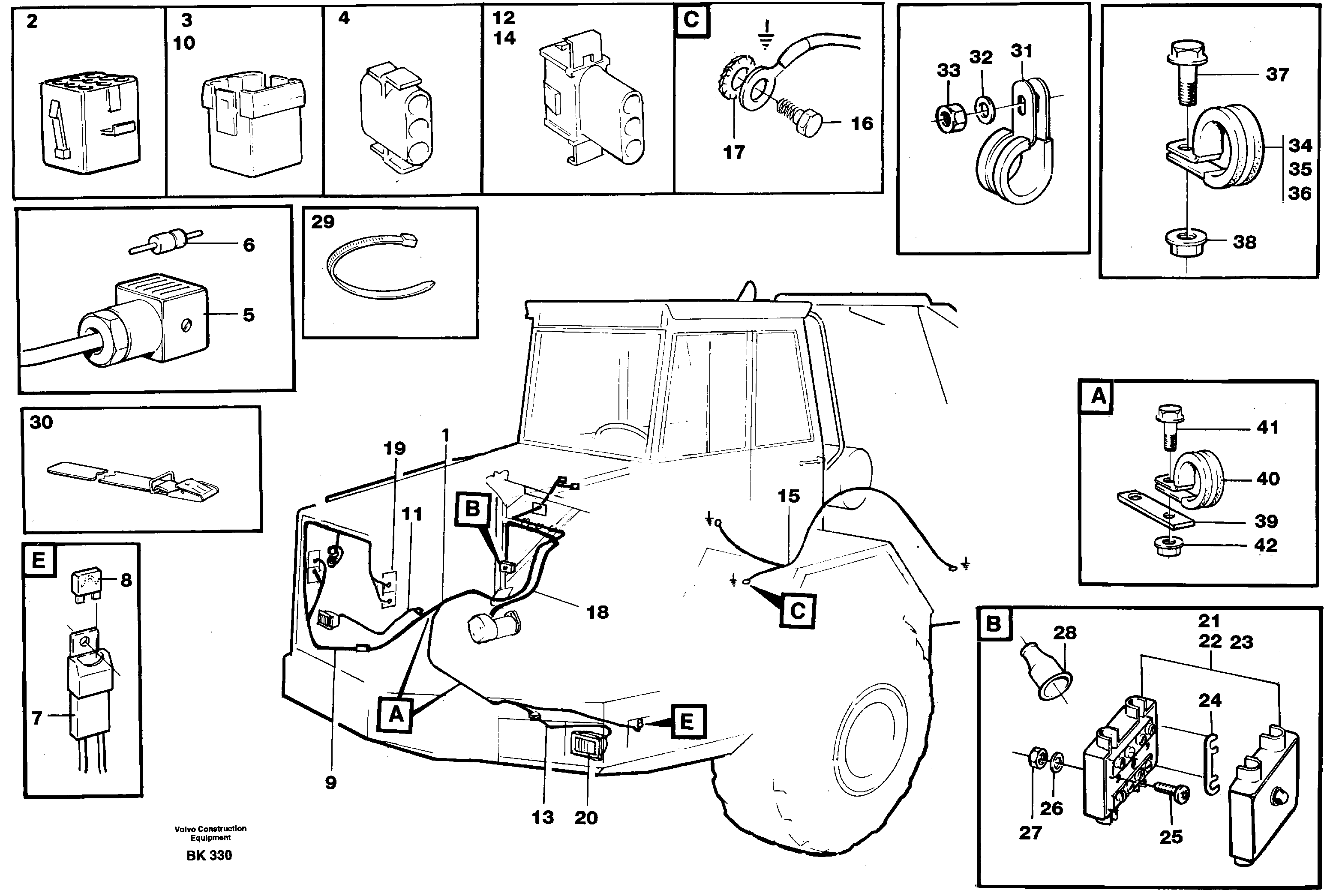 Cable harnesses, front — volvo parts diagram