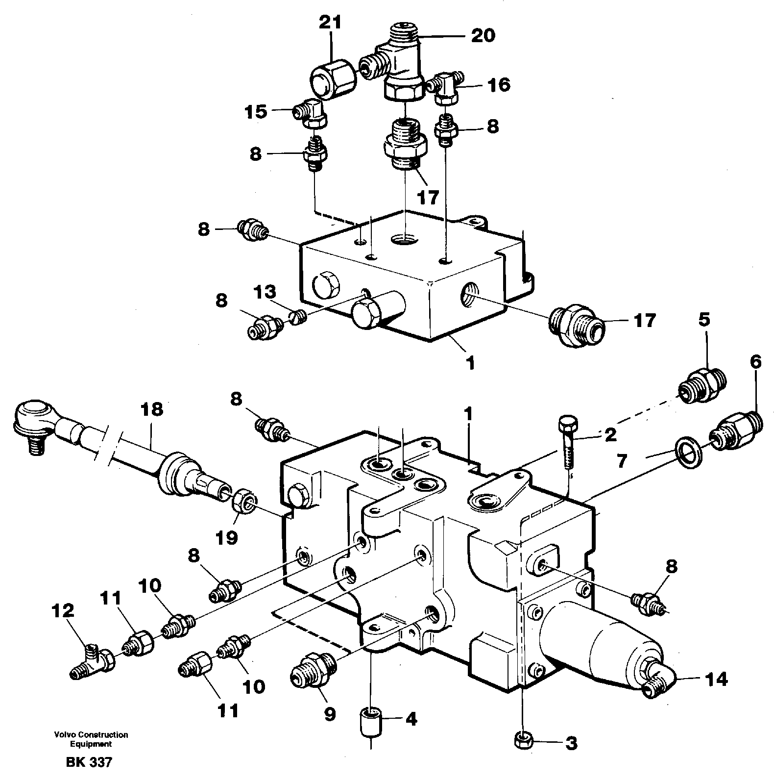 Control valve with fitting parts — volvo parts diagram