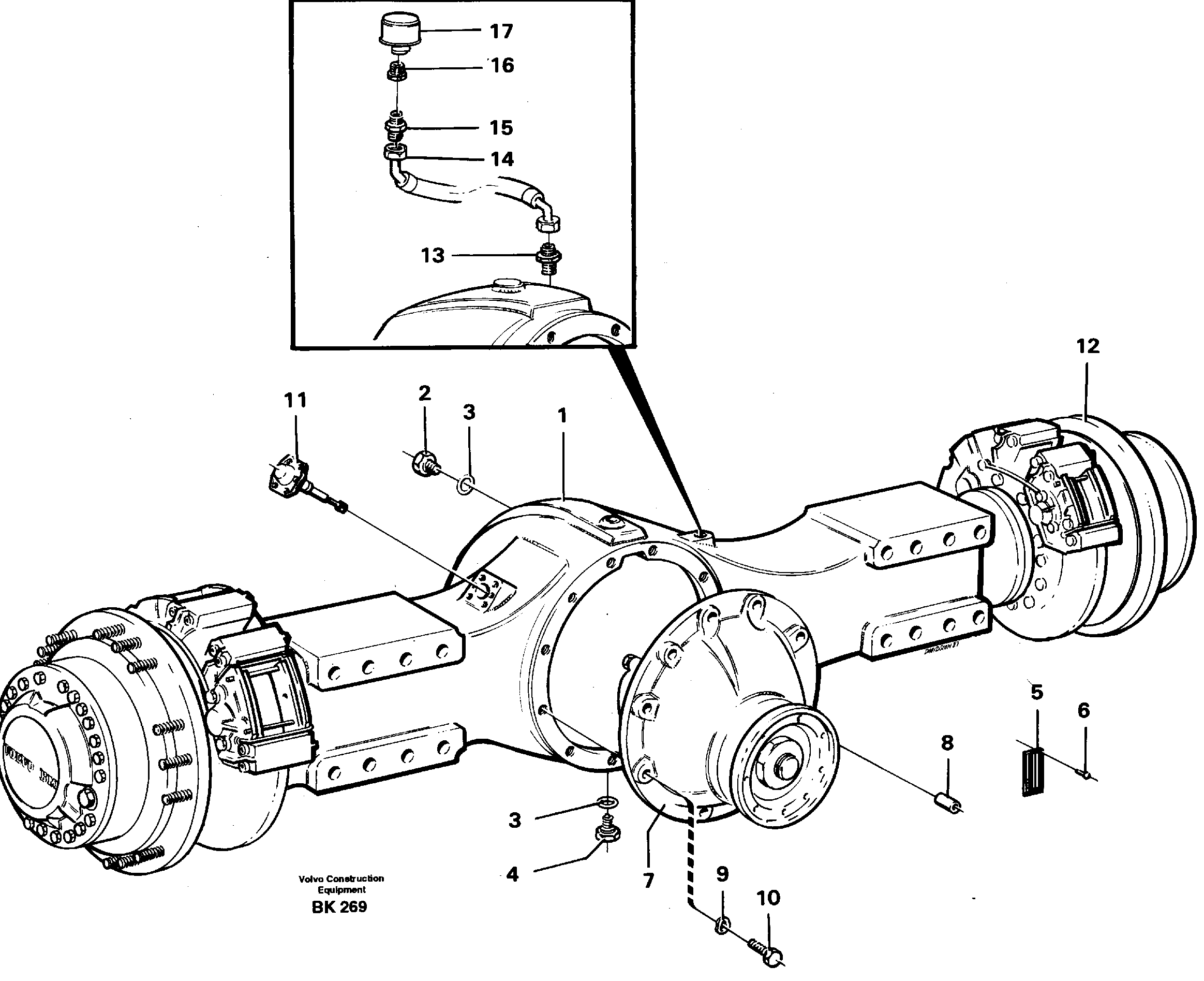 Planetary axle, axle 2 load unit  AH63H, Prod no 23581 — volvo parts diagram