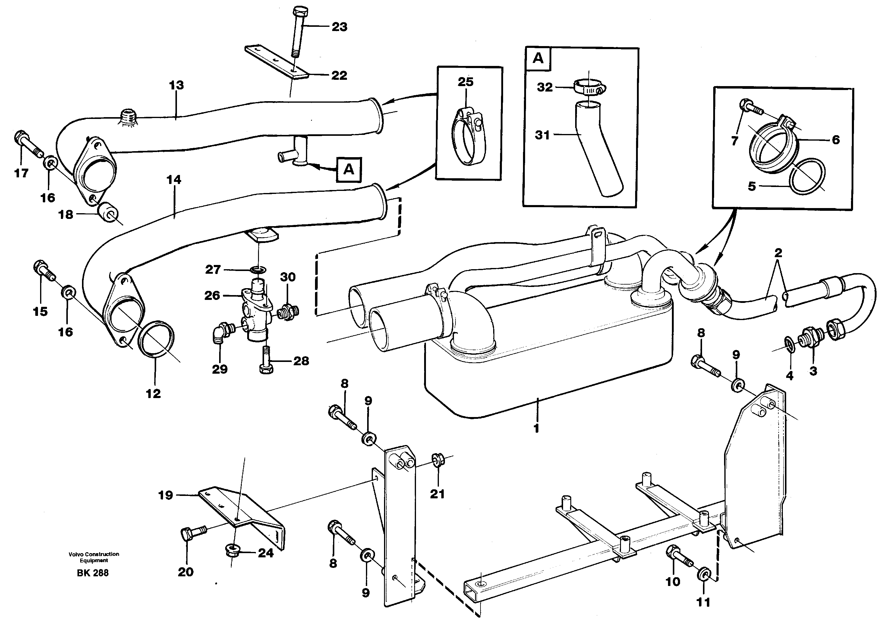 Oil cooler — volvo parts diagram