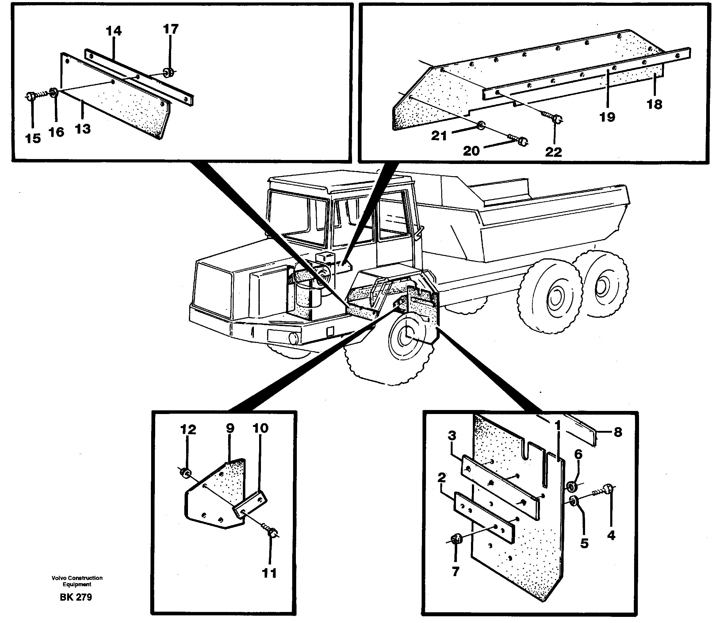 Mudflap, motor unit — volvo parts diagram