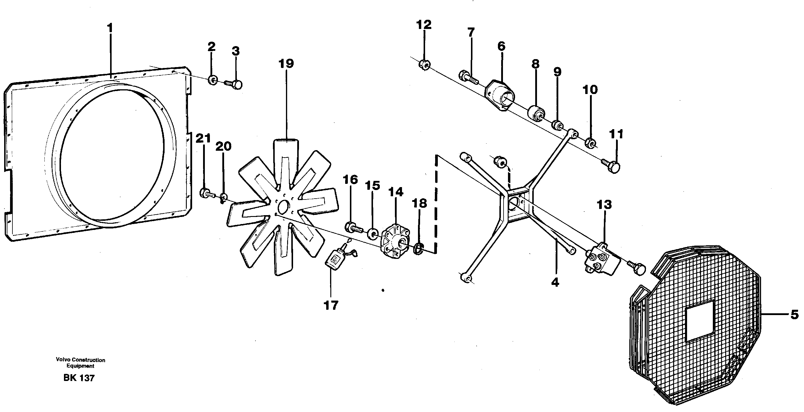 Fan and fan shroud — volvo parts diagram