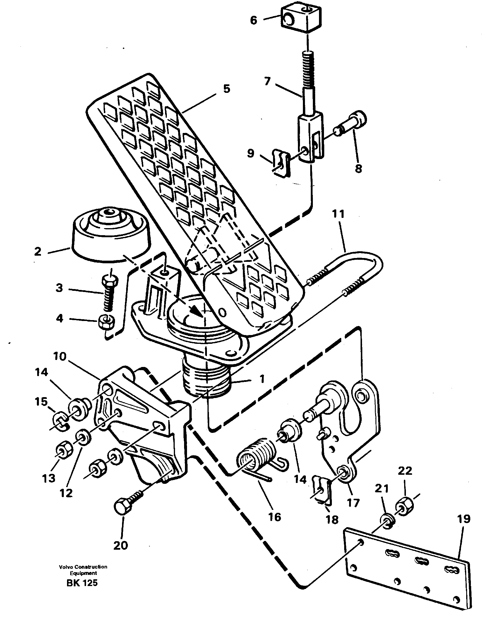 Accelerator pedal — volvo parts diagram