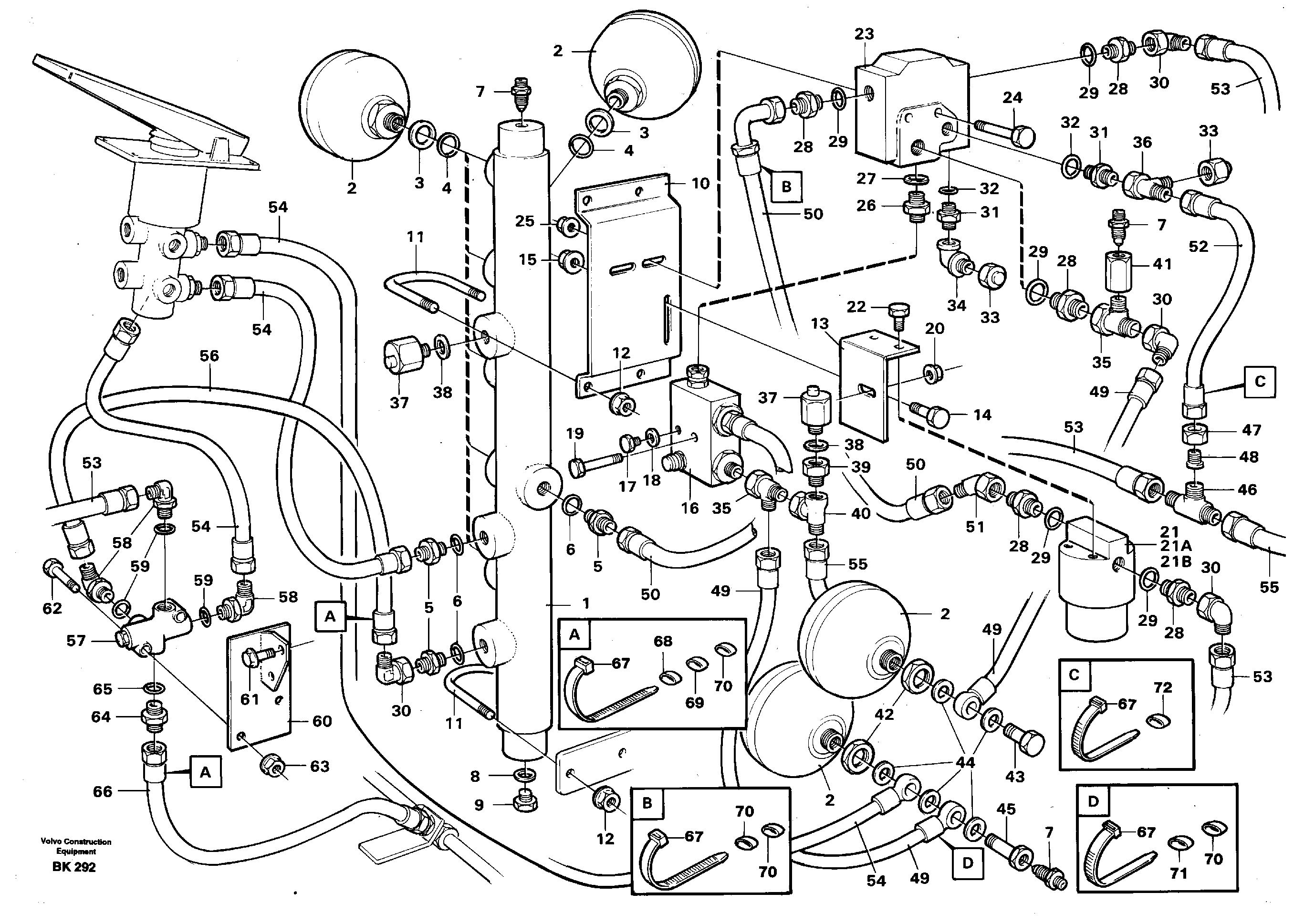 Hydraulic brake system, motor unit — volvo parts diagram