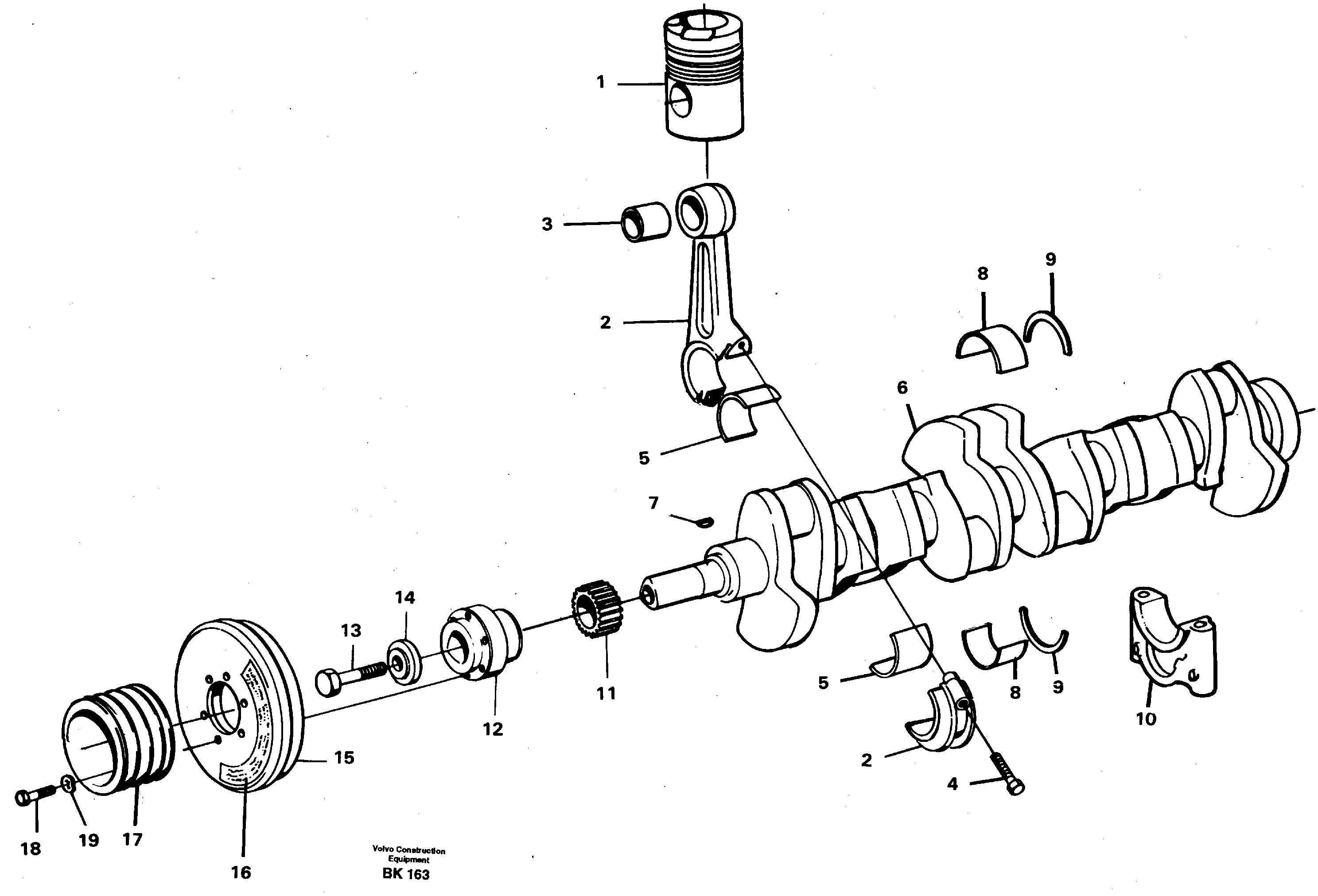Crankshaft and related parts — volvo parts diagram