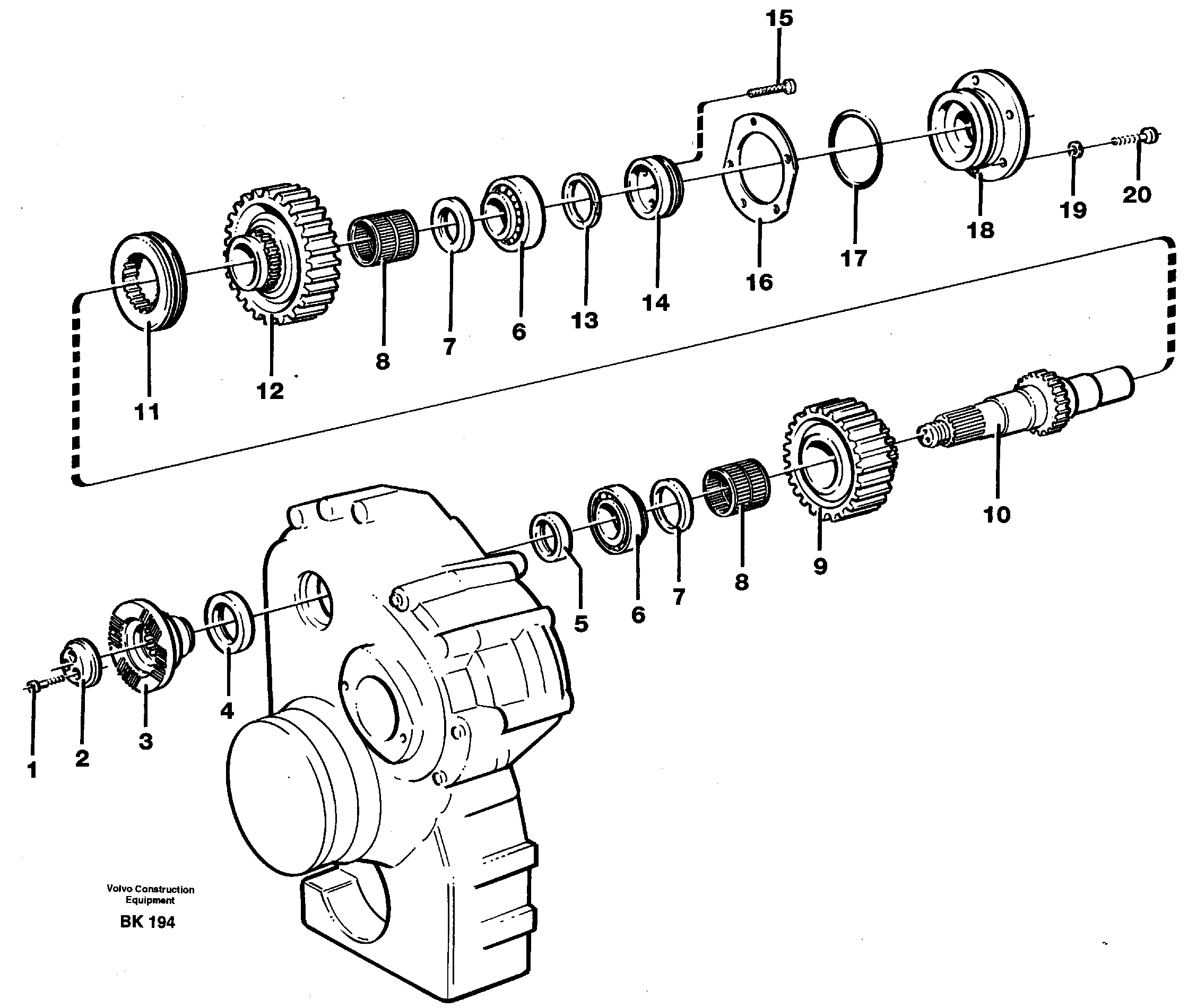 Upper shaft — volvo parts diagram