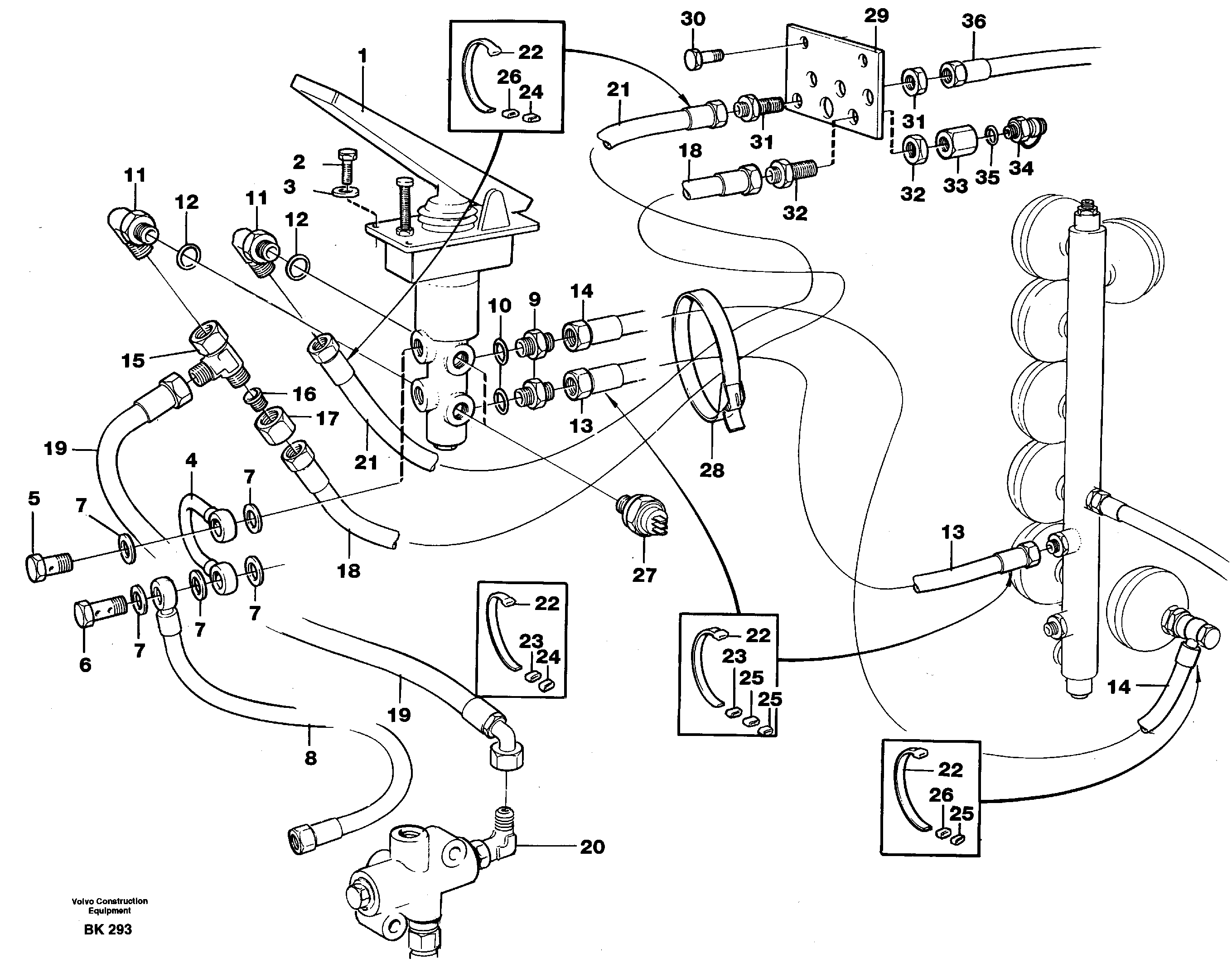 Hydraulic brake system, cab — volvo parts diagram