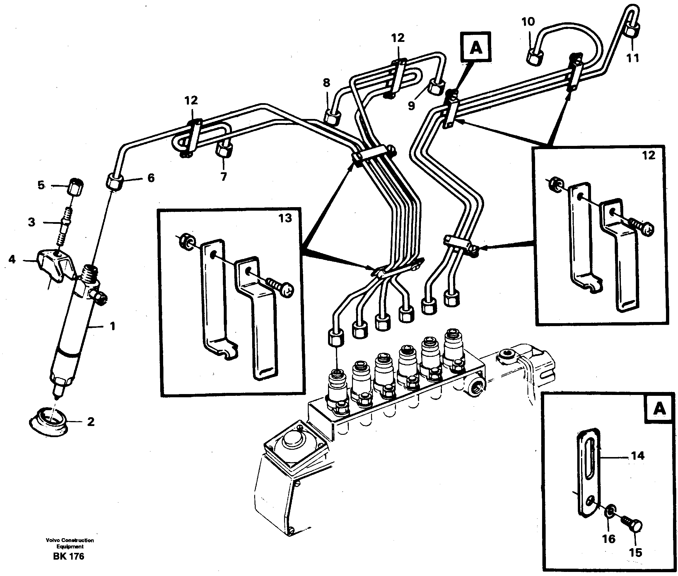 Delivery pipes-injectors — volvo parts diagram