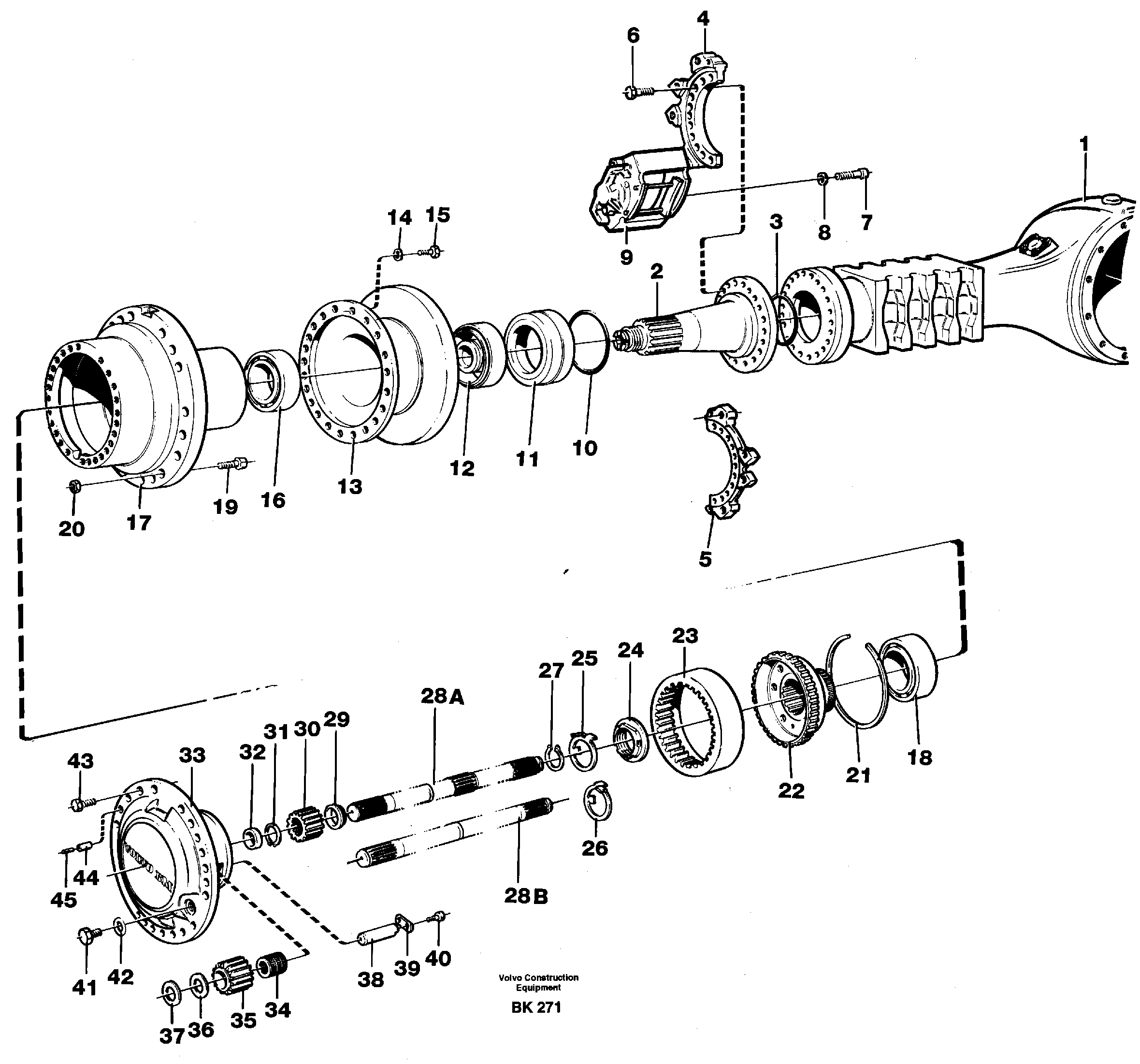 Hub reduction, axle 2 load unit  AH63H — volvo parts diagram