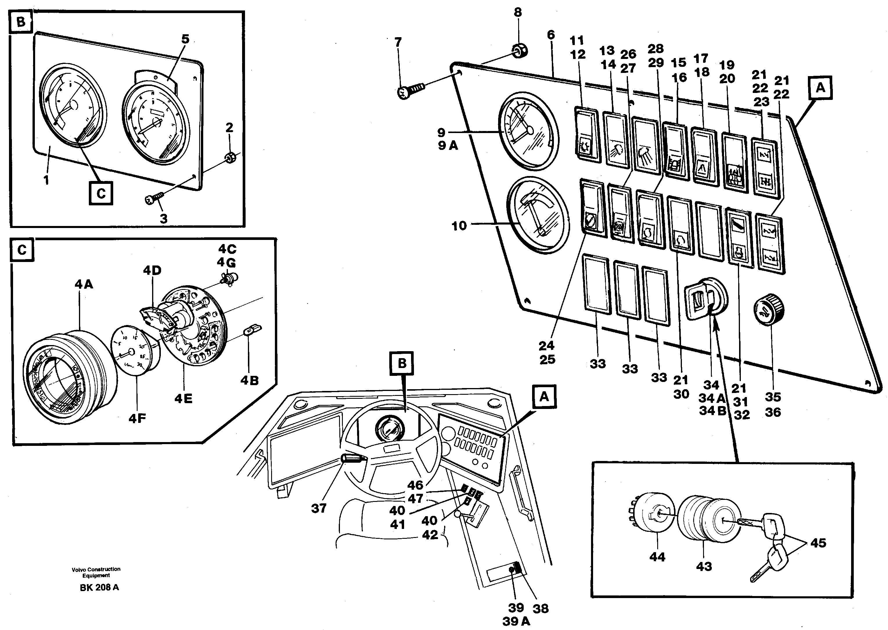 Instrument panel — volvo parts diagram