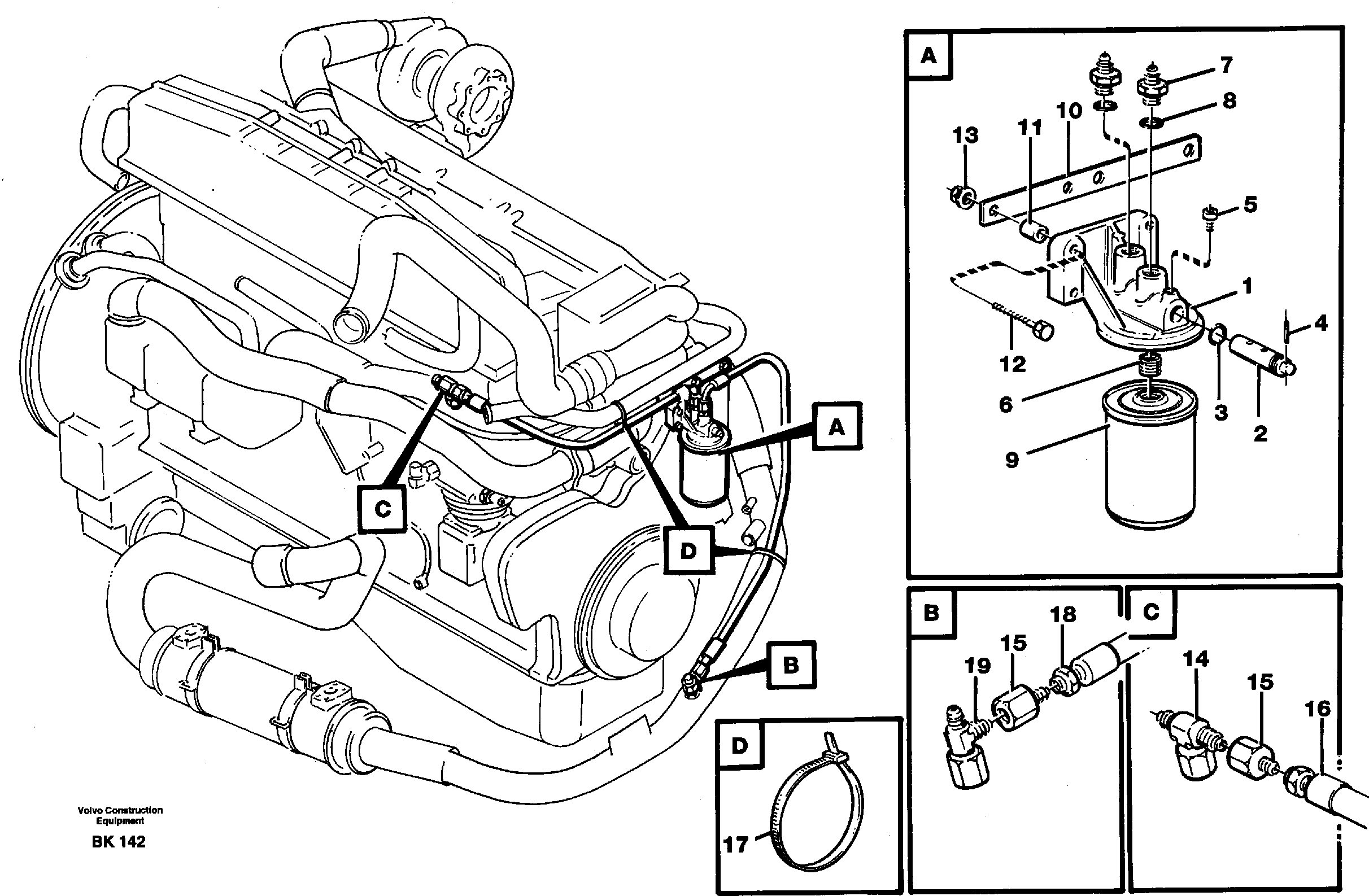 Coolant filter  93080, 93230 — volvo parts diagram