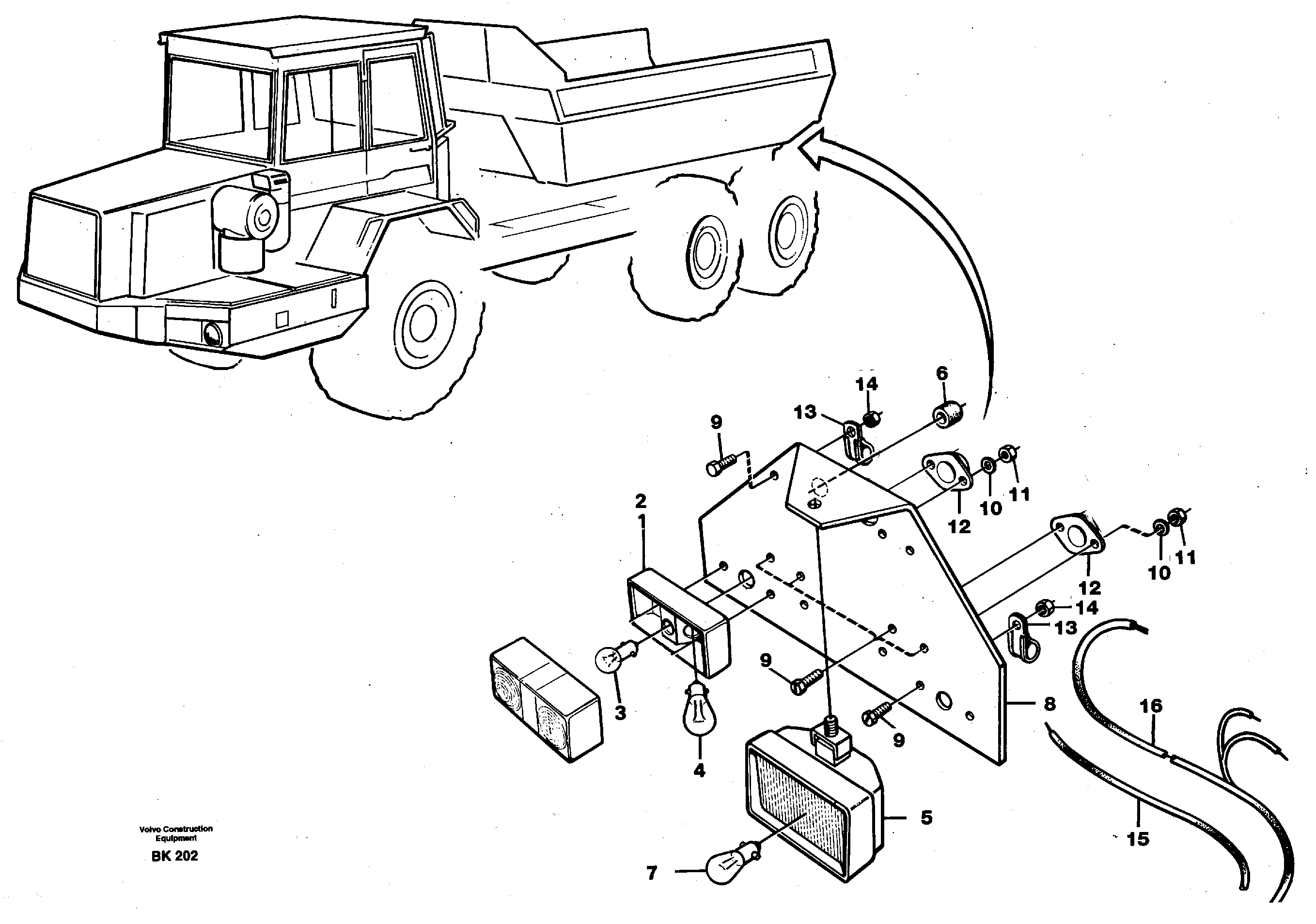 Lighting, rear — volvo parts diagram