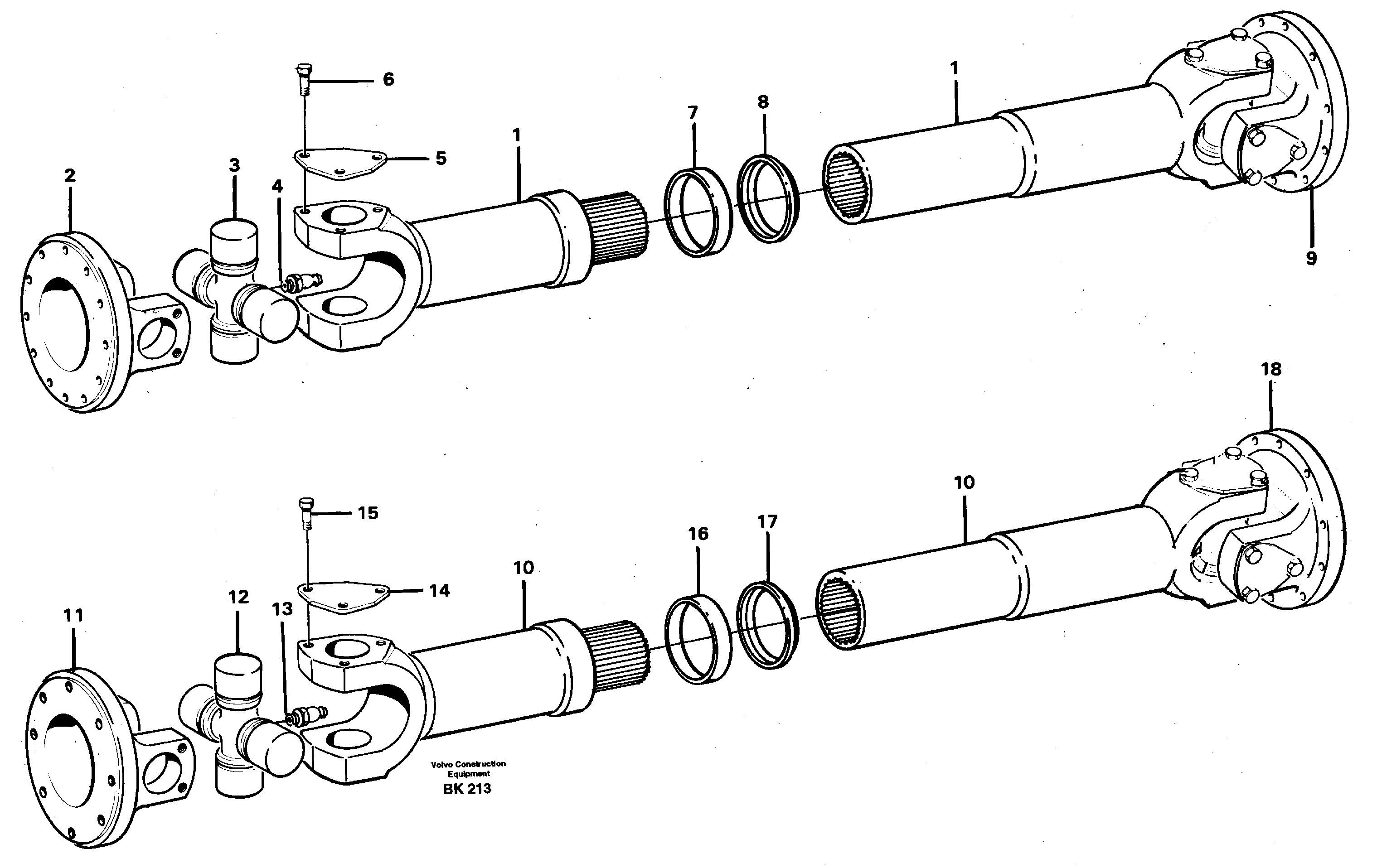 Propeller shaft — volvo parts diagram