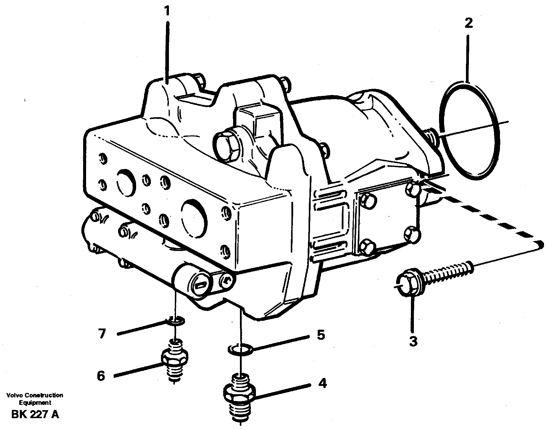 Hydraulic pump with fitting parts — volvo parts diagram