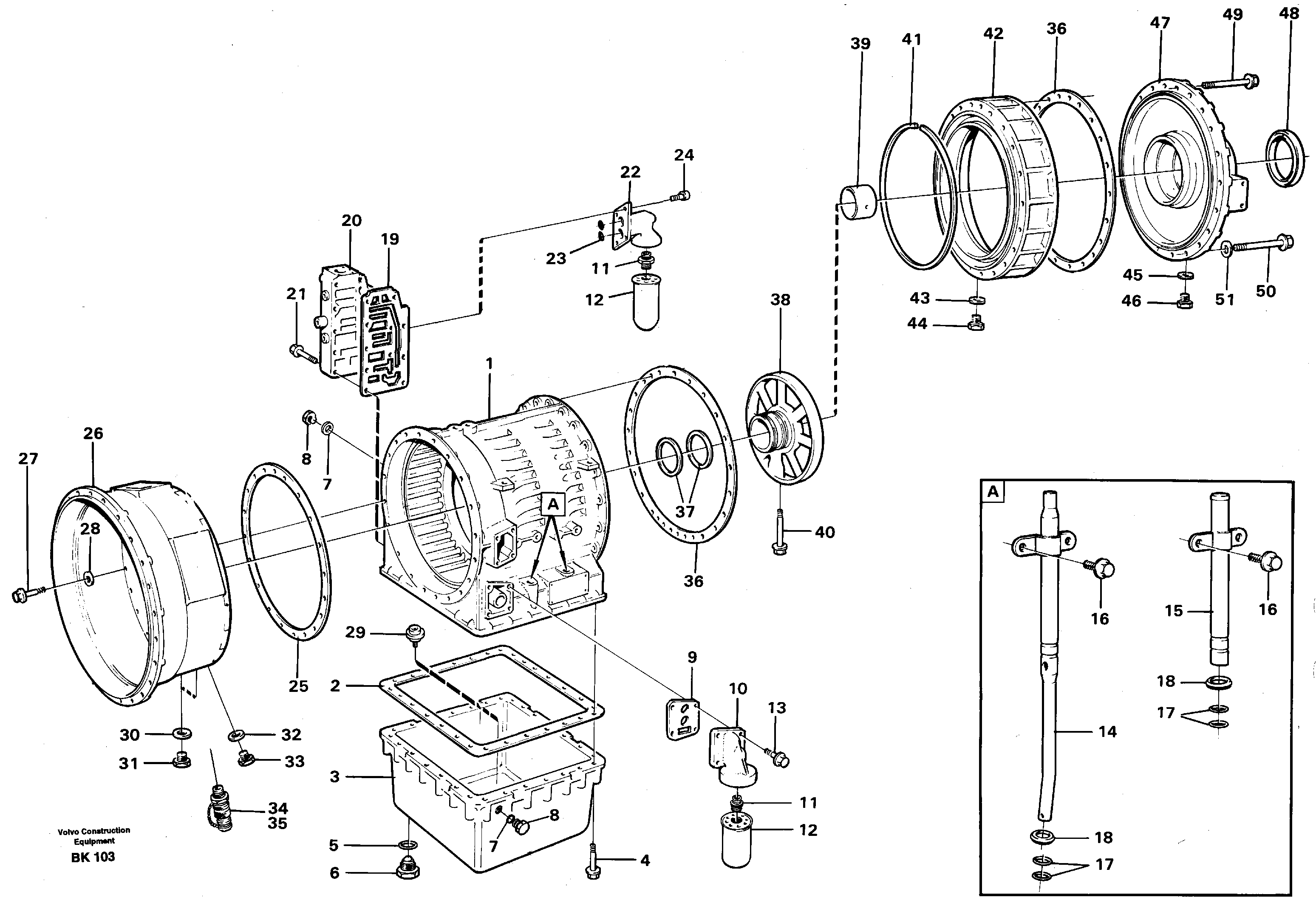 Transmission housing — volvo parts diagram