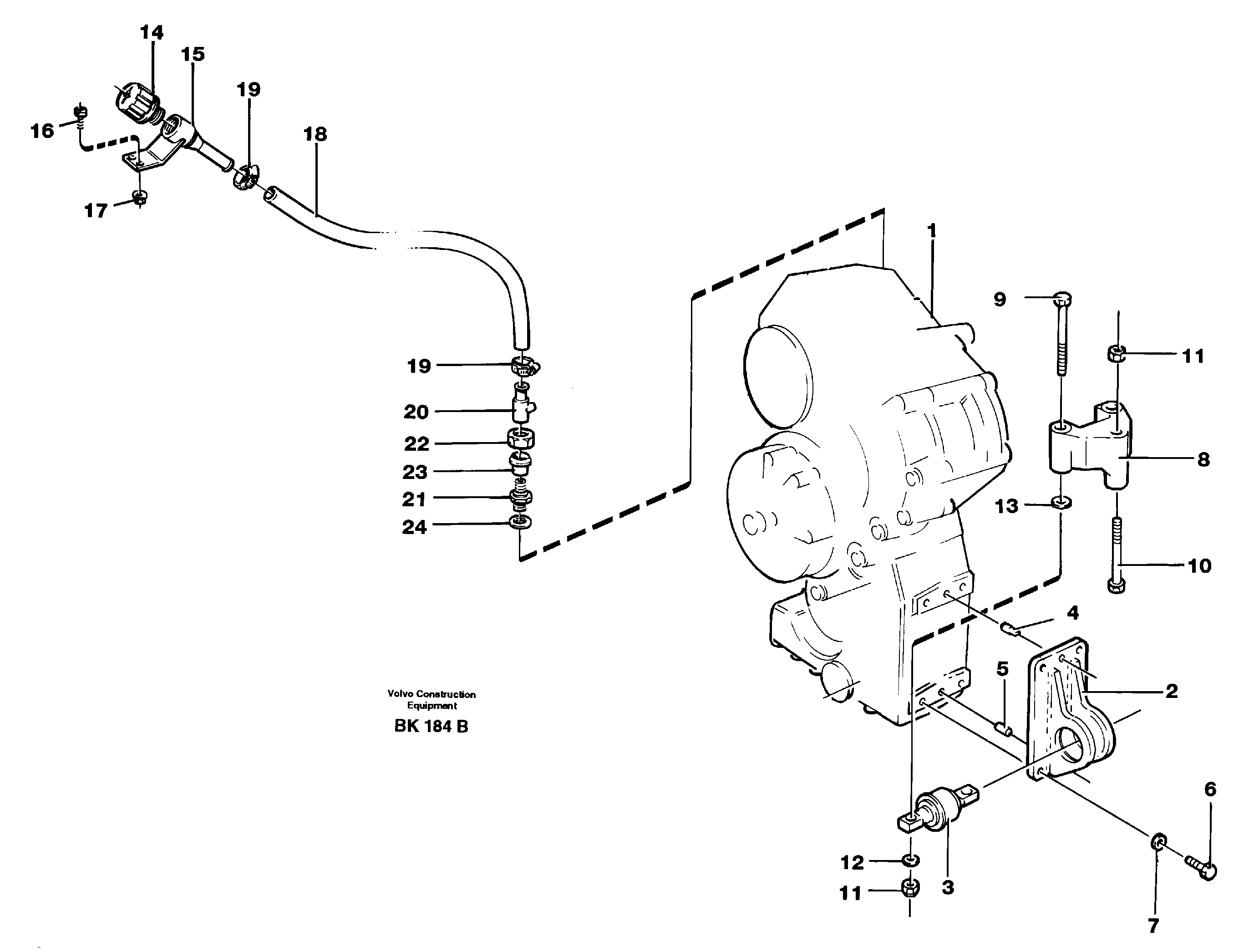 Drop box with fitting parts — volvo parts diagram