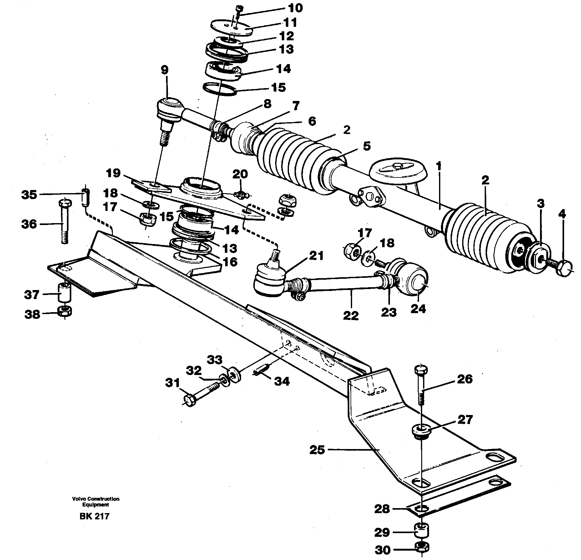 Steering linkage — volvo parts diagram