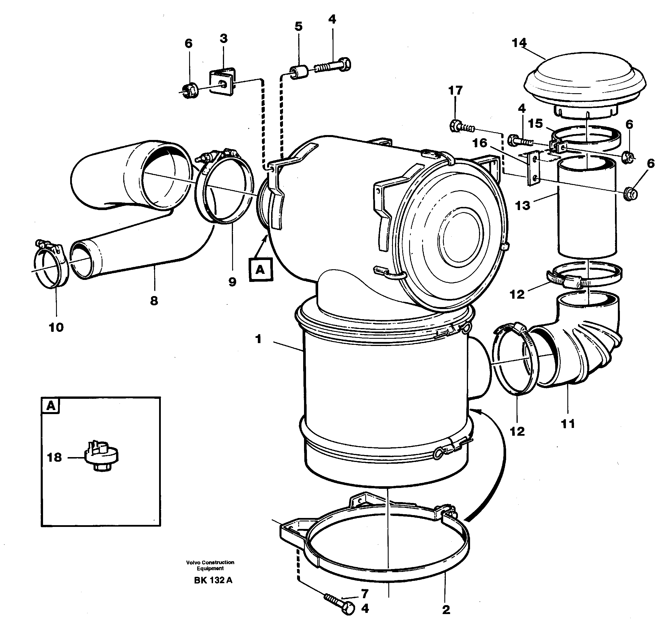 Inlet system, air cleaner — volvo parts diagram