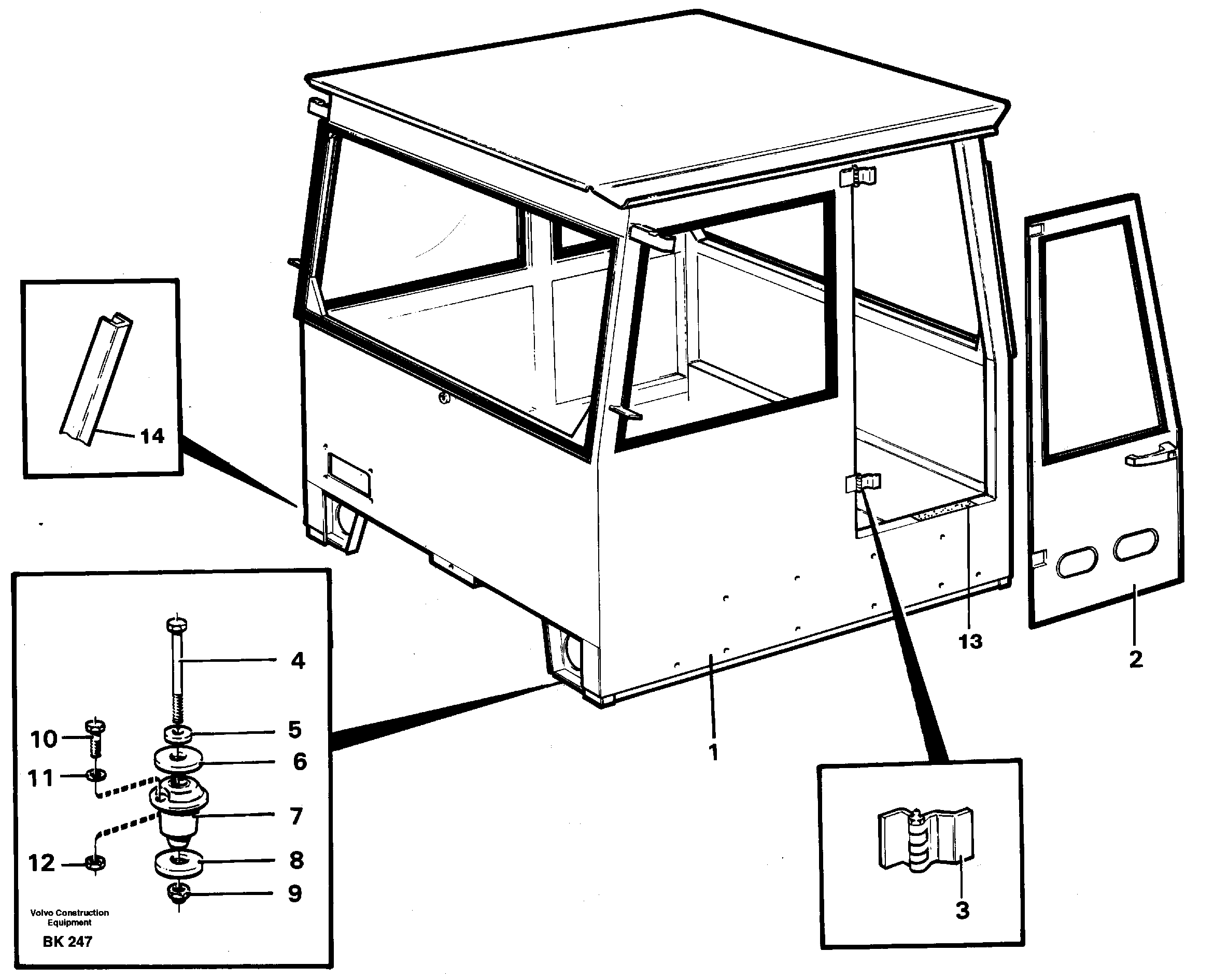 Drivers cab  PROD NO 37117 — volvo parts diagram