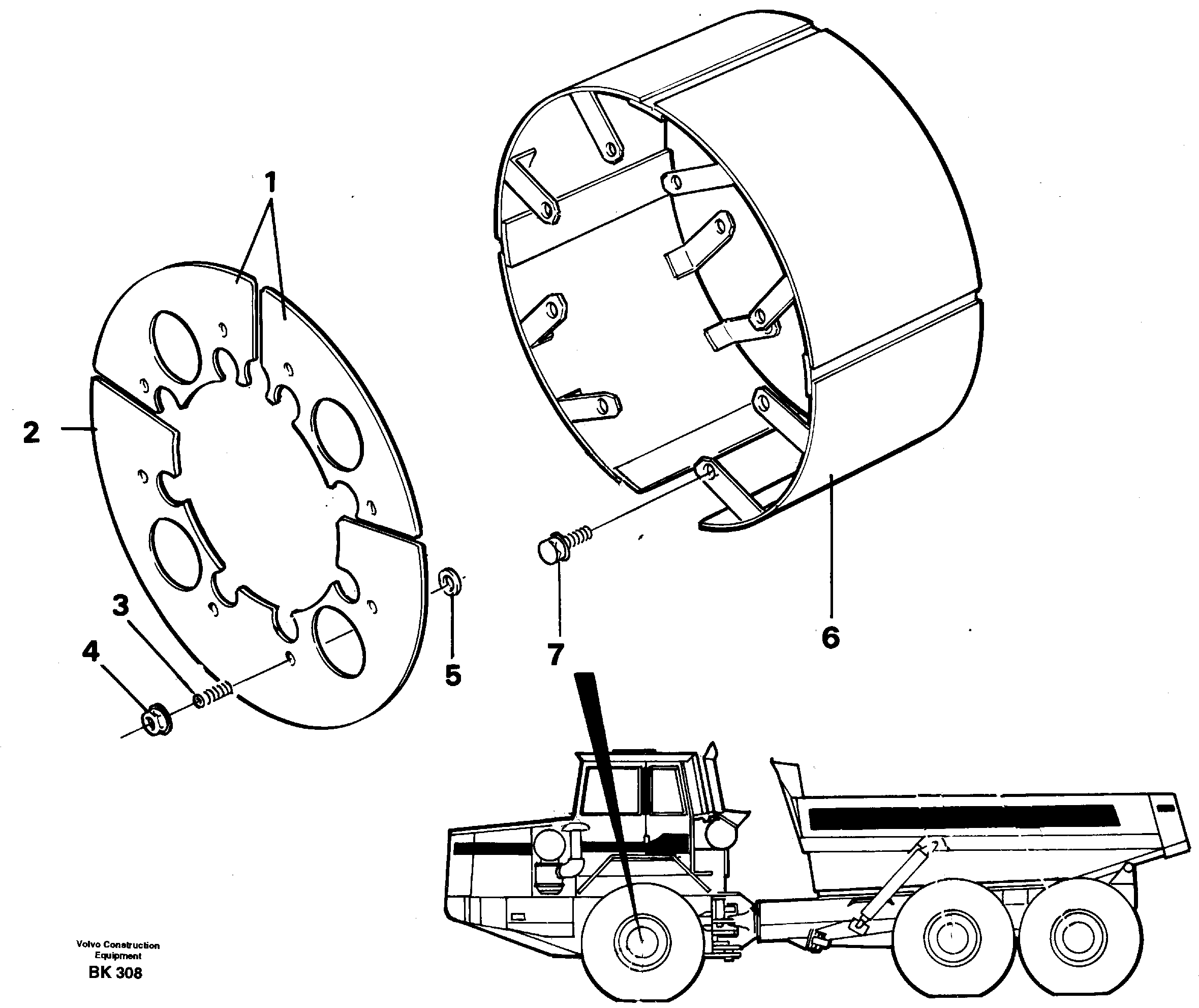 Brake shield — volvo parts diagram