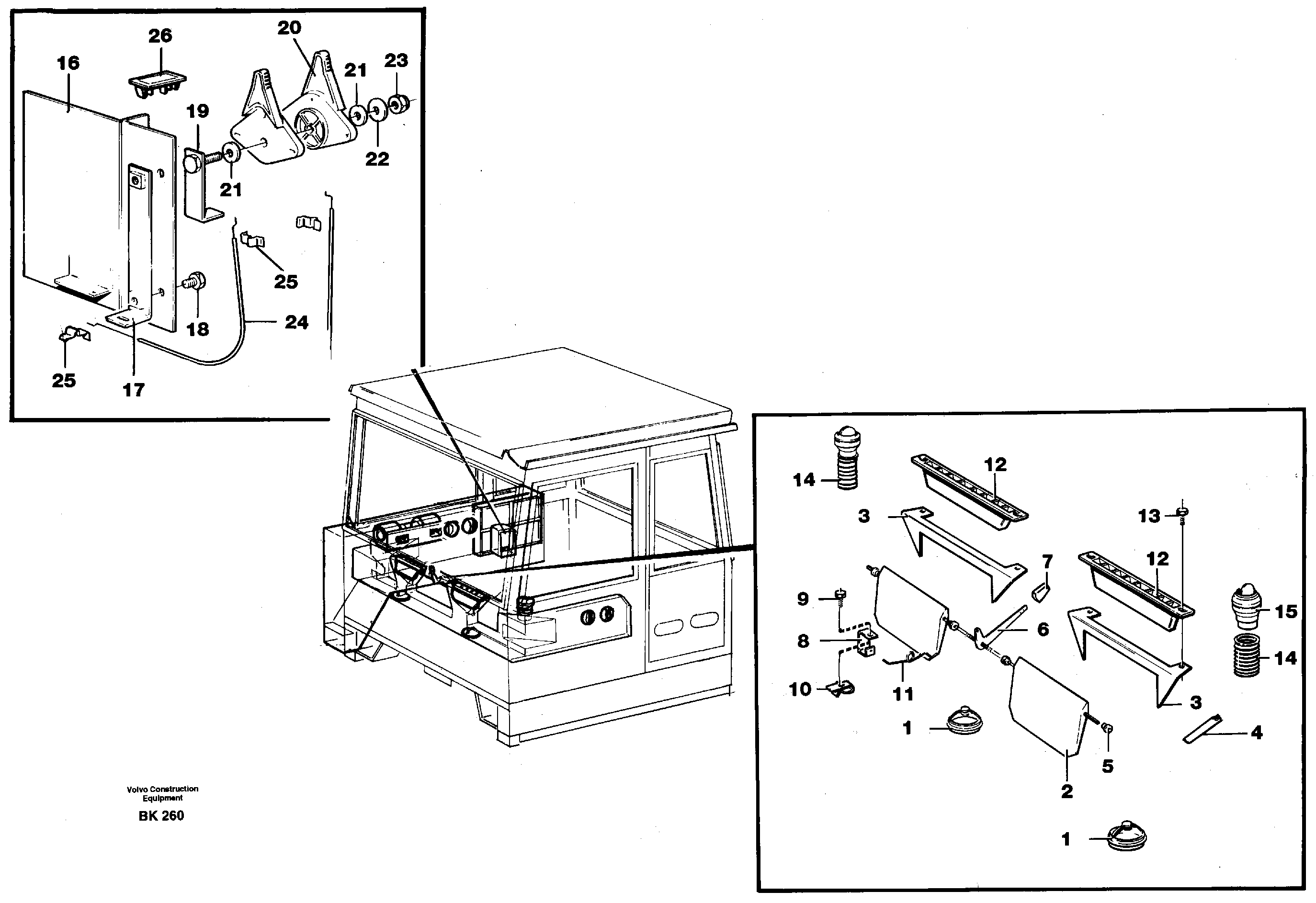 Air distribution. Outlet and controls — volvo parts diagram