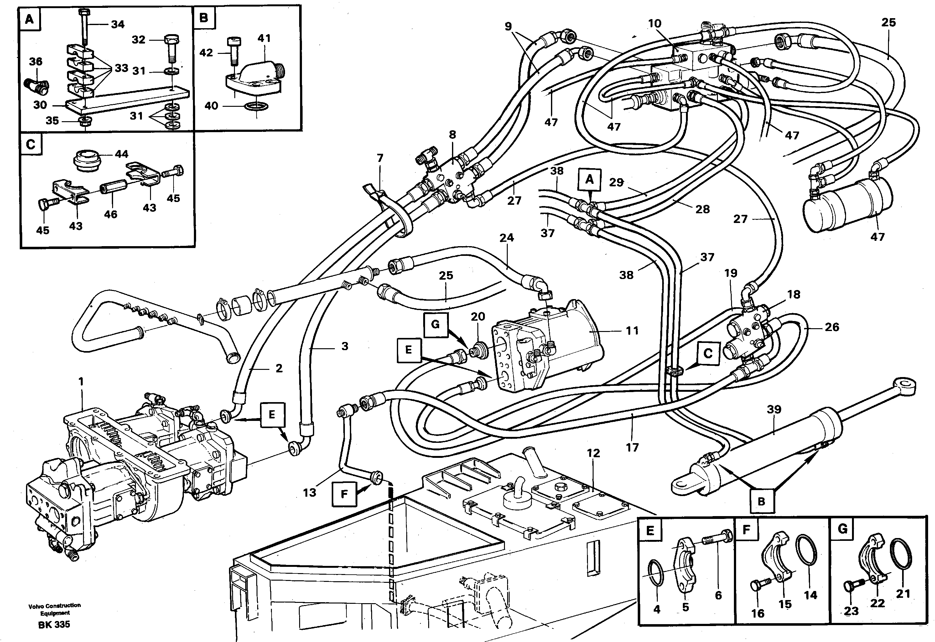Steering system, pipes and hoses — volvo parts diagram