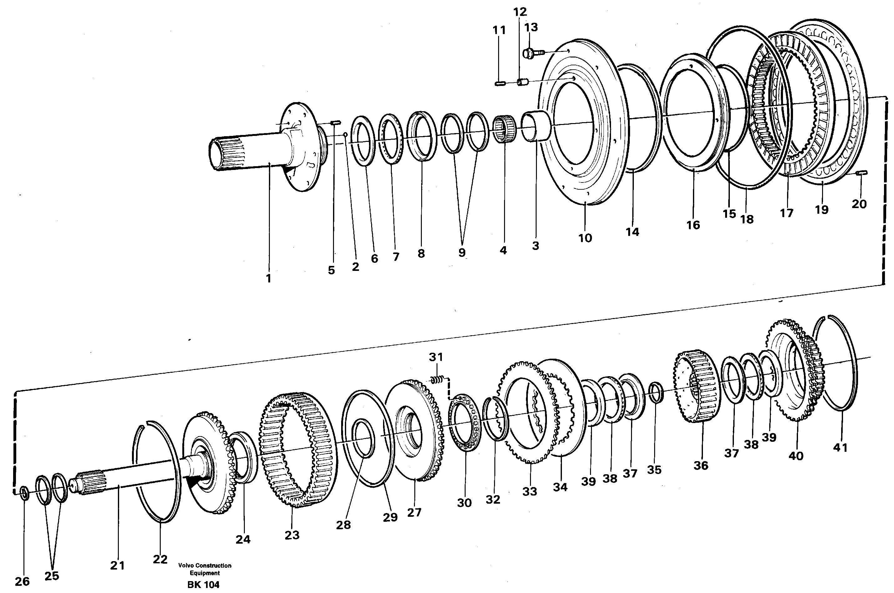 Retarder and clutch  K1 — volvo parts diagram