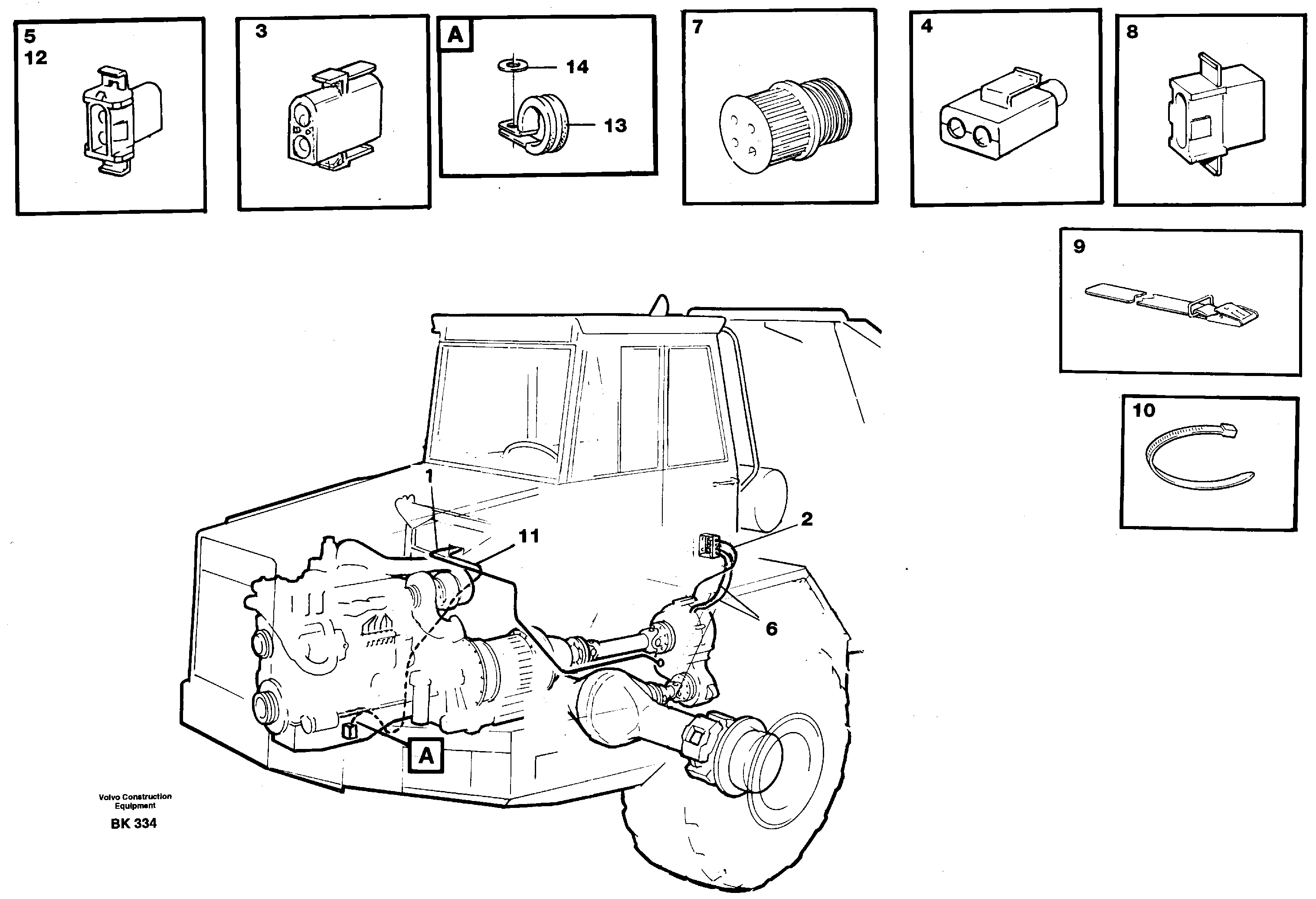 Cable harnesses, front — volvo parts diagram