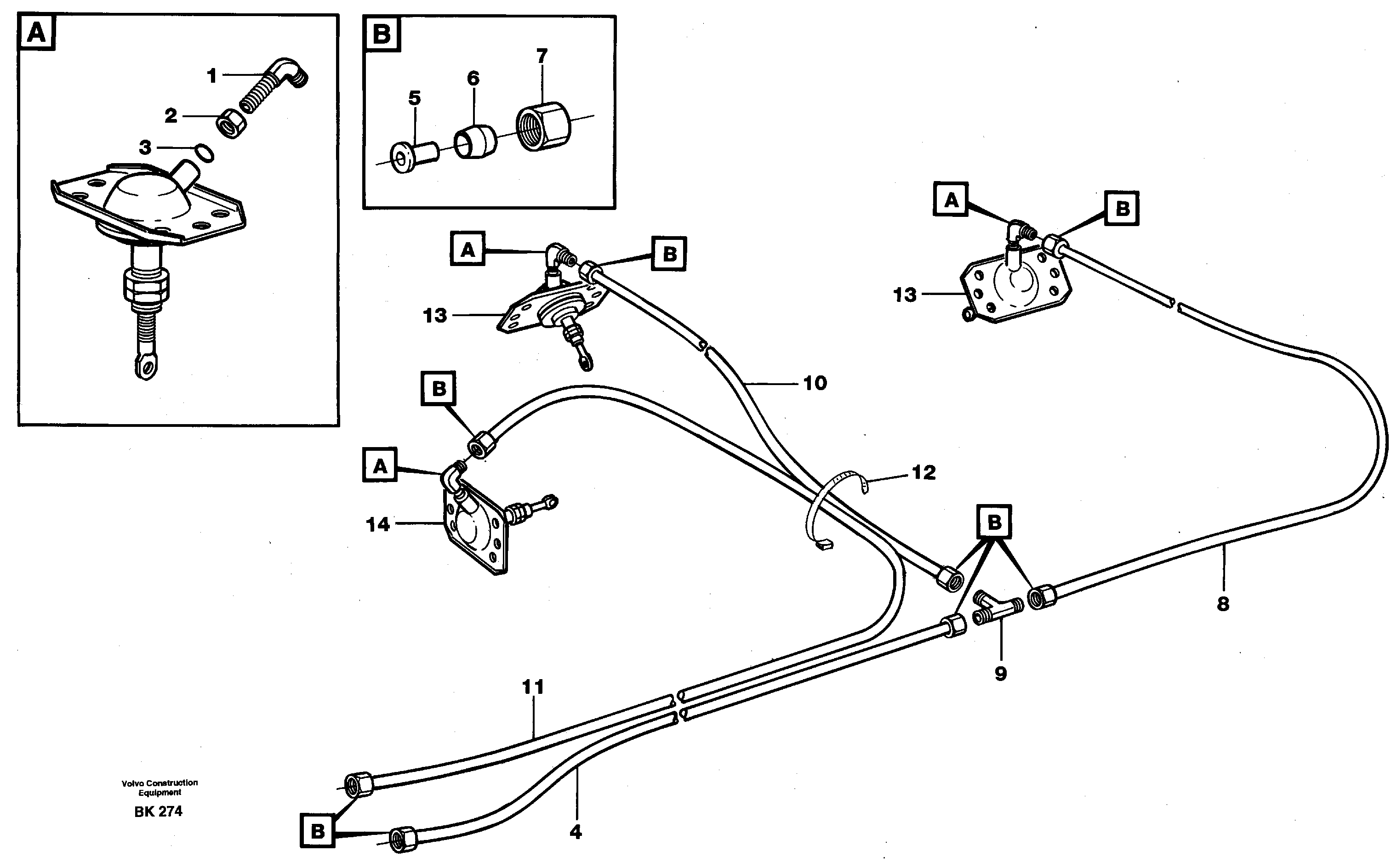 Pneumatic system, 6x6 and diff lock, load unit — volvo parts diagram