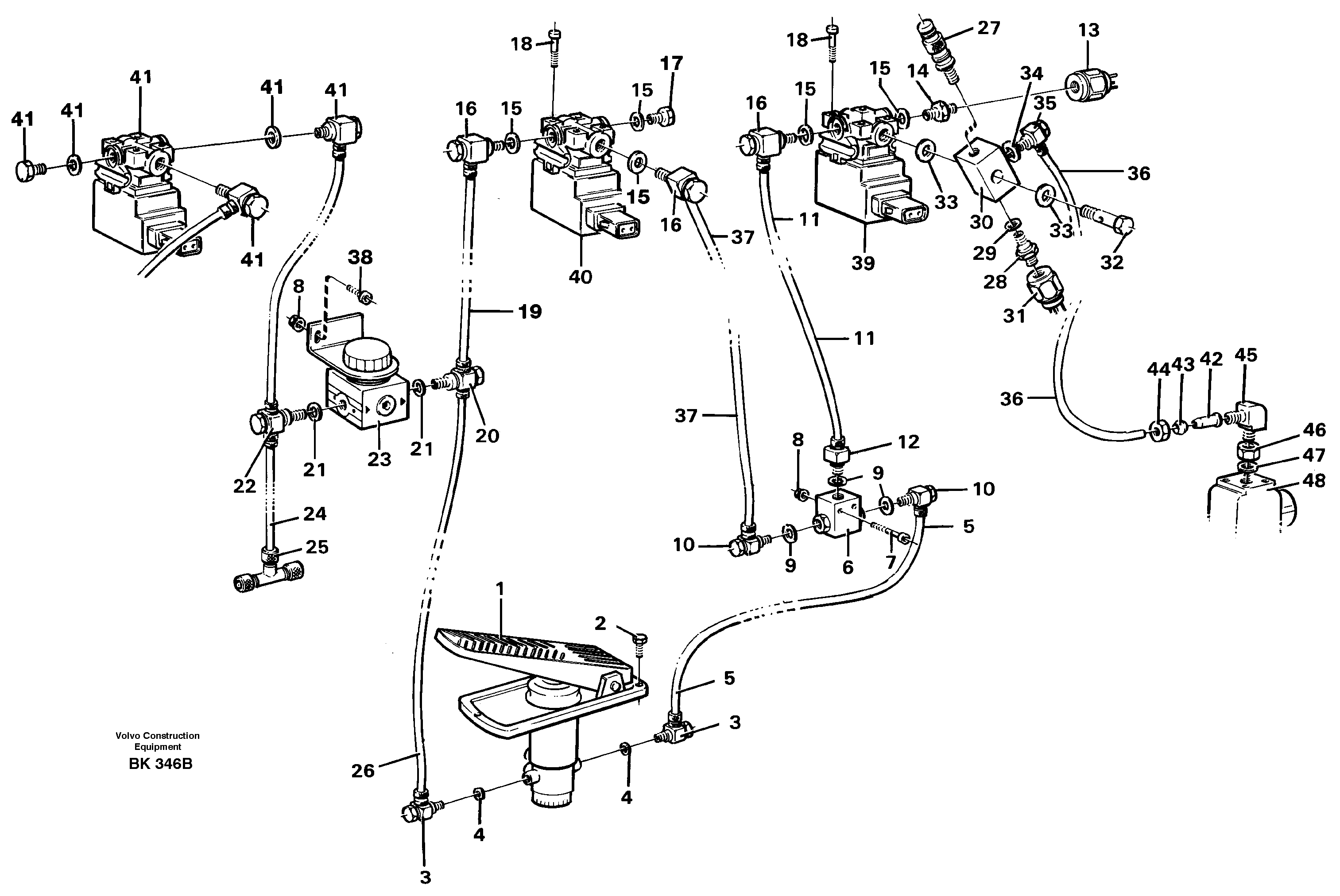 Pneumatic air system, transmission  SER NO 4611 - — volvo parts diagram