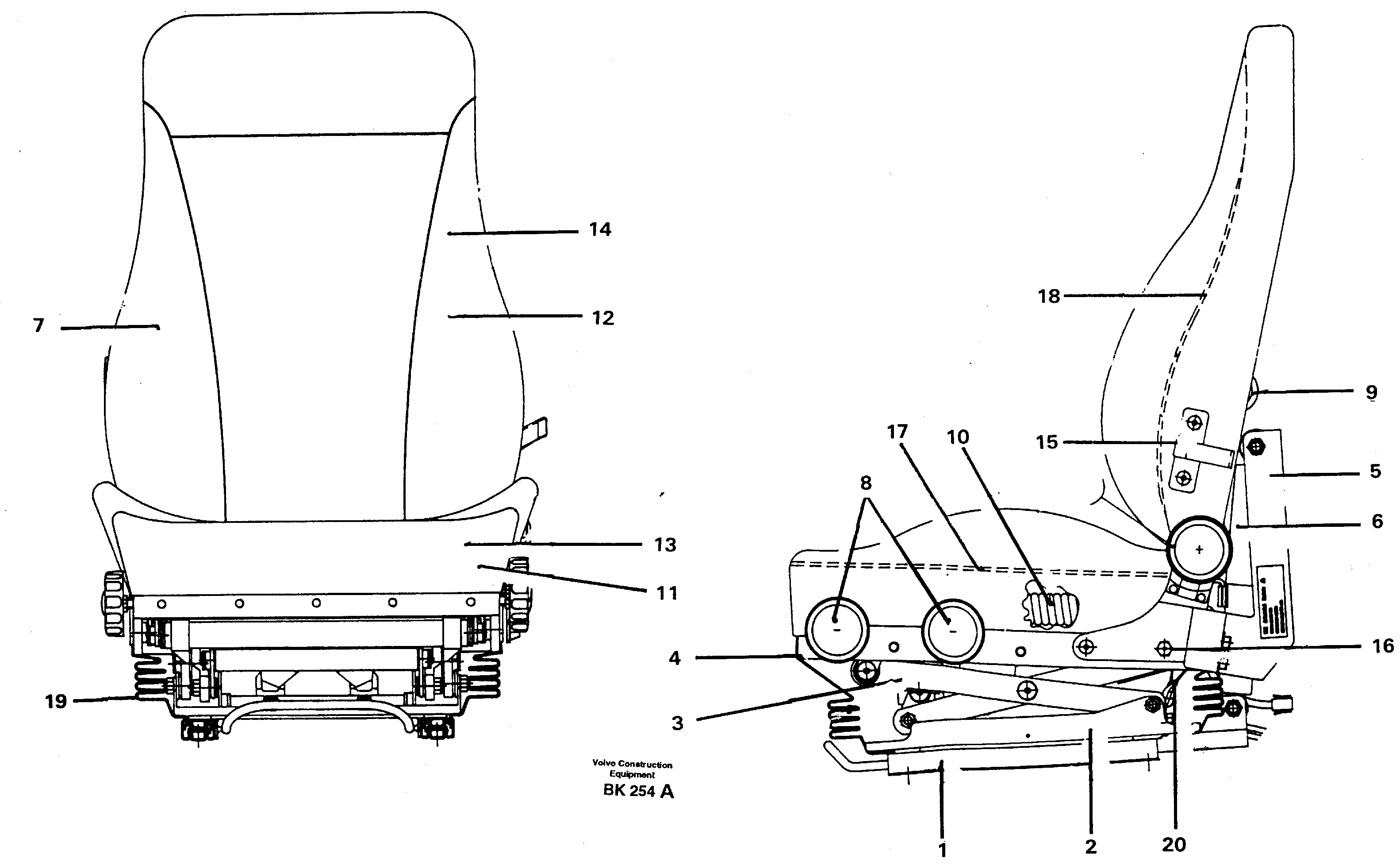 Operator's seat — volvo parts diagram