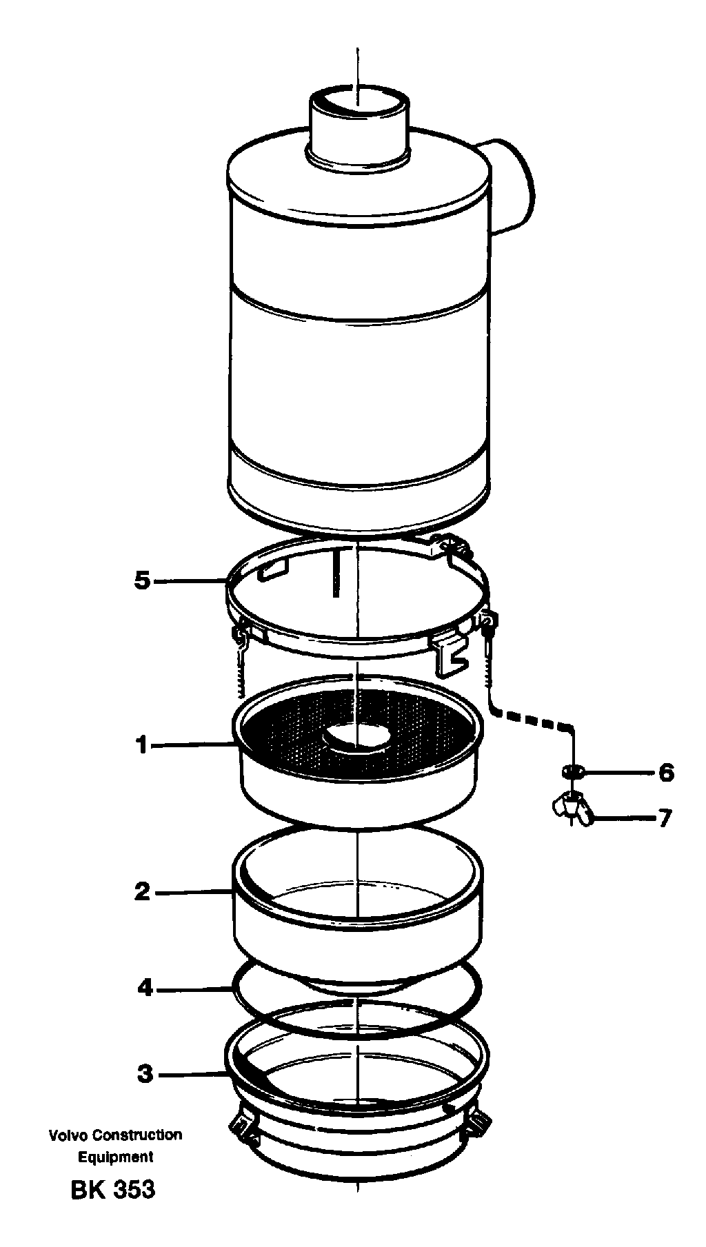 Oil bath air filter  93016 — volvo parts diagram