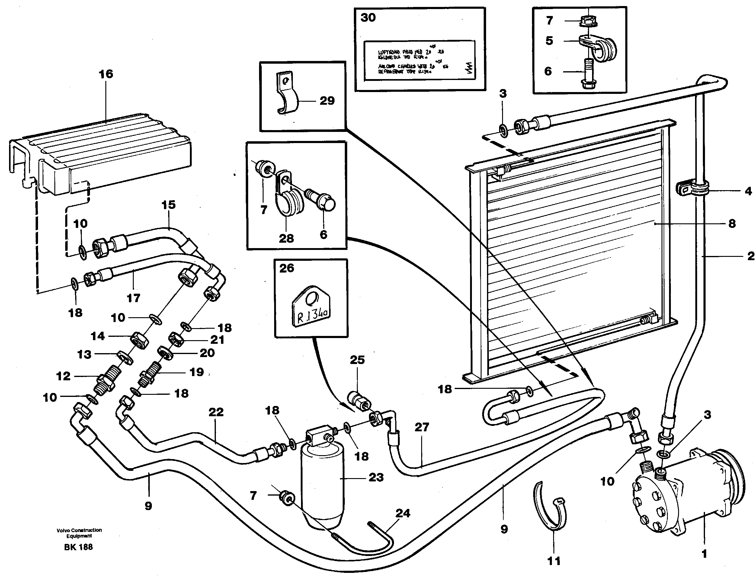 Air conditioning  93006 — volvo parts diagram