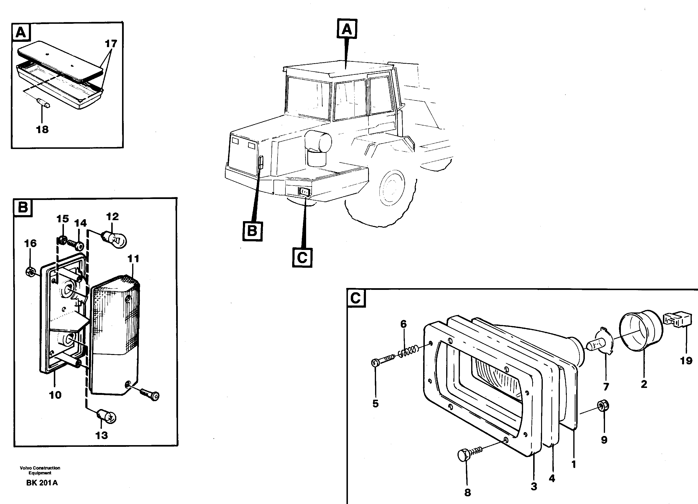 Lighting, front — volvo parts diagram