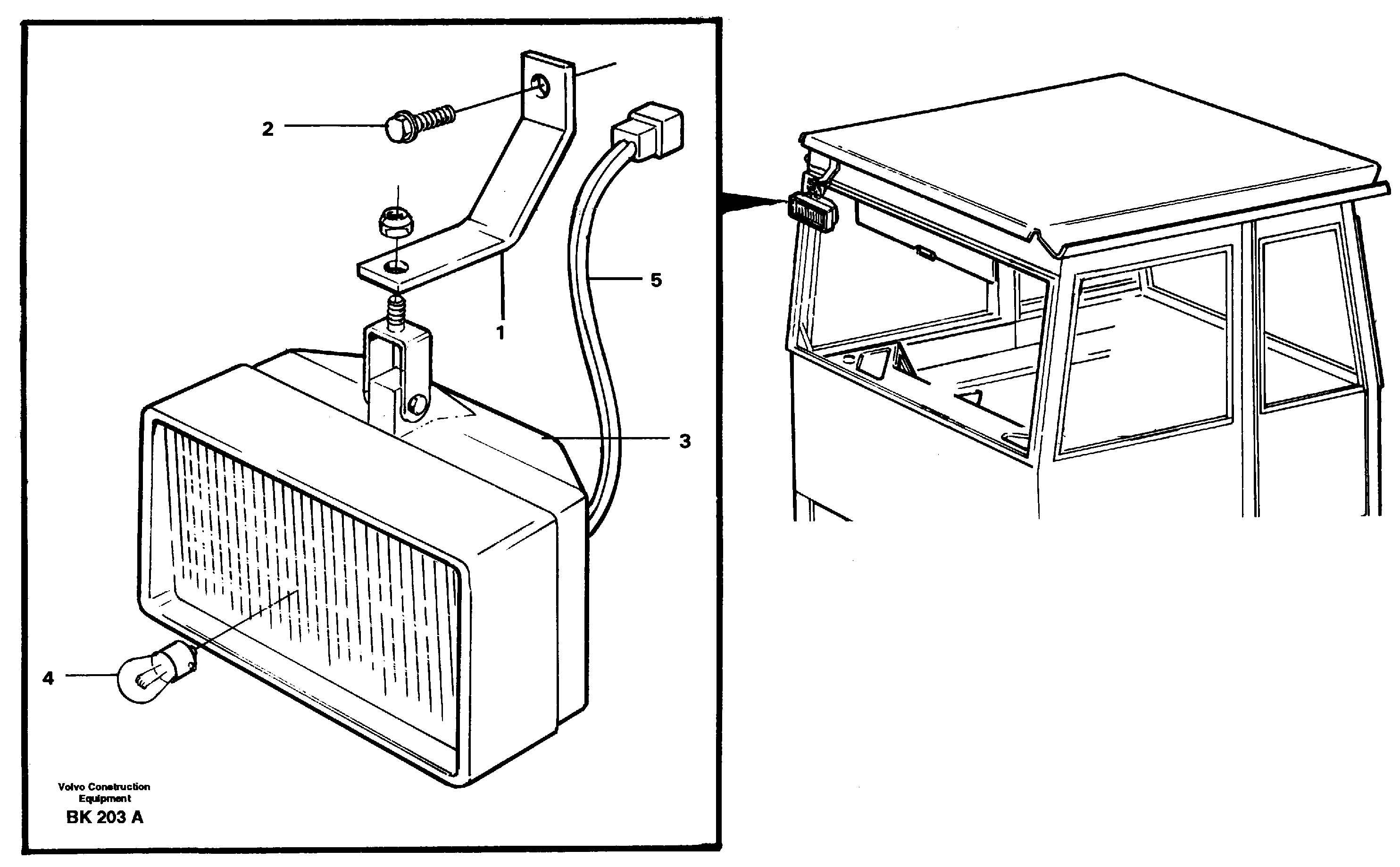 Work lights  90835, 93082, 93219 — volvo parts diagram